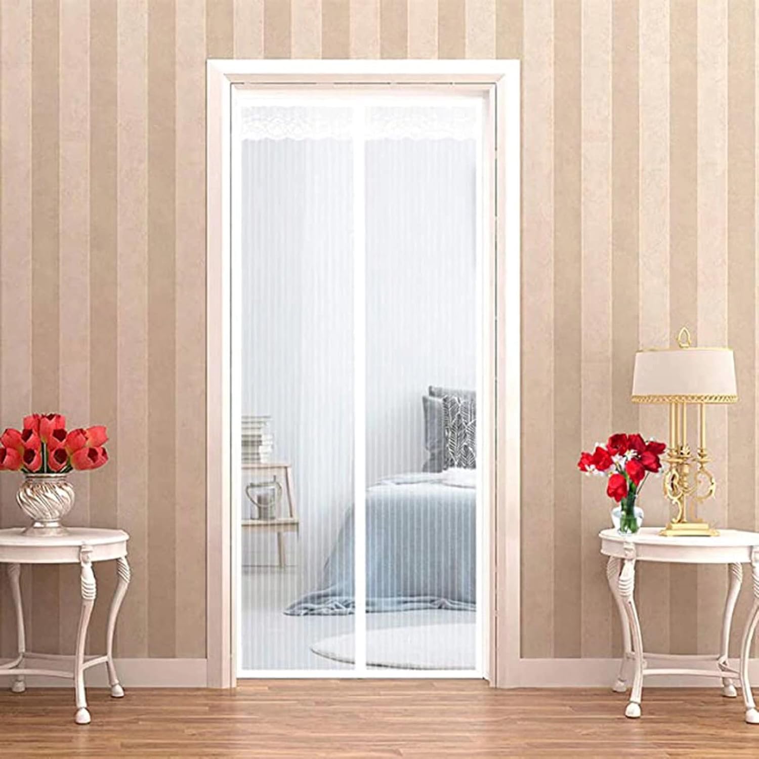 Magnetic Mosquito Net 110x230cm (43x91inch) Excellent Quality Mosquito Net Anti-Mosquito Magnetic Curtain for Kids Rooms-White