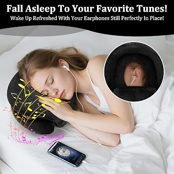 Face Down Pillow After Eye Surgery Recovery, Retinal Detachment Vitrectomy Recovery Equipment, Ideal for Side Sleeper Raise Head Relieve Neck Shoulders Pressure, Home Massage Table Pillow, Black