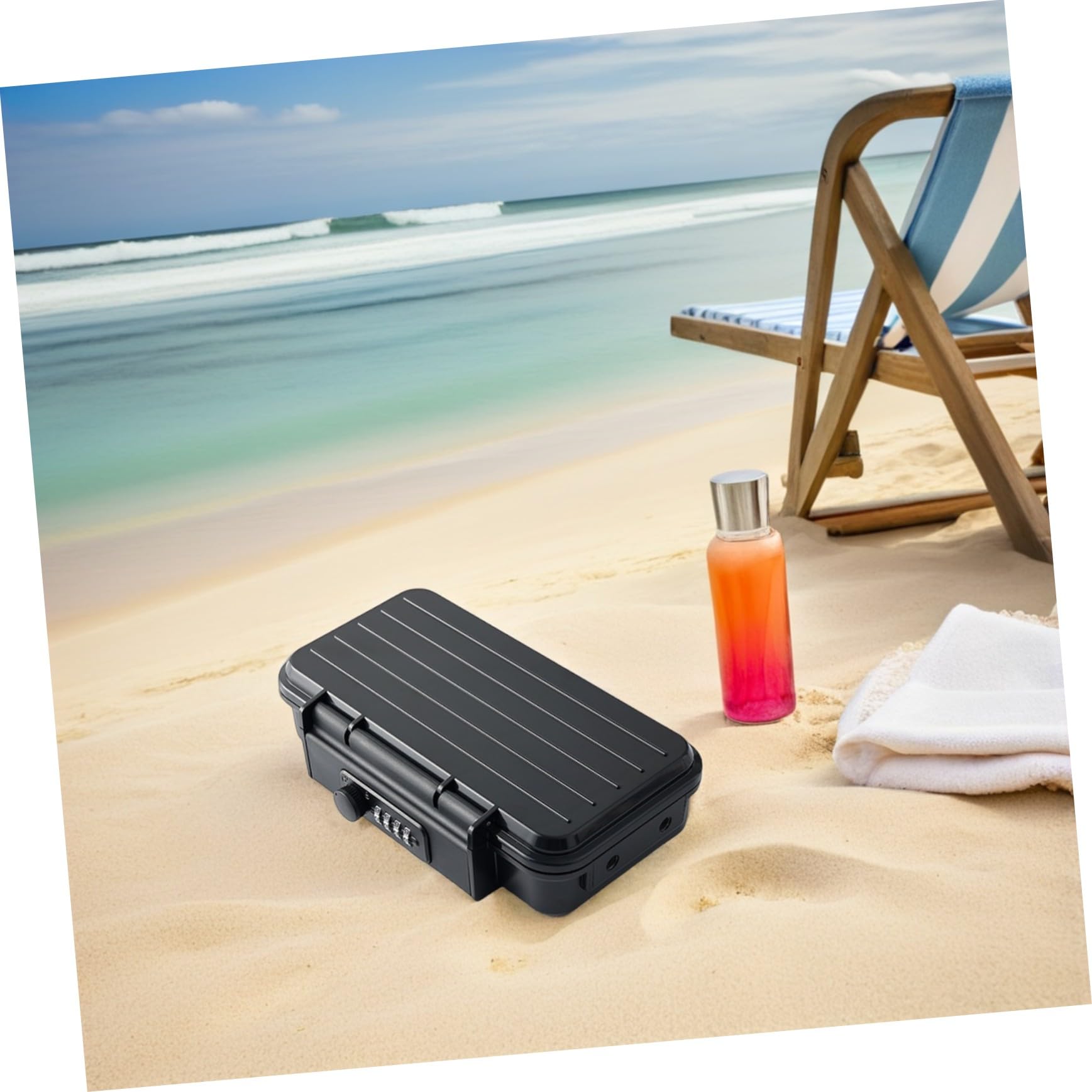 HOMSFOU Cassaforte Portatile Da Viaggio Resistente in Abs Cassetta Di Sicurezza Antifurto Lucchetto Combinazione Piccola Cassaforte Da Spiaggia Per Hotel e Dormitorio