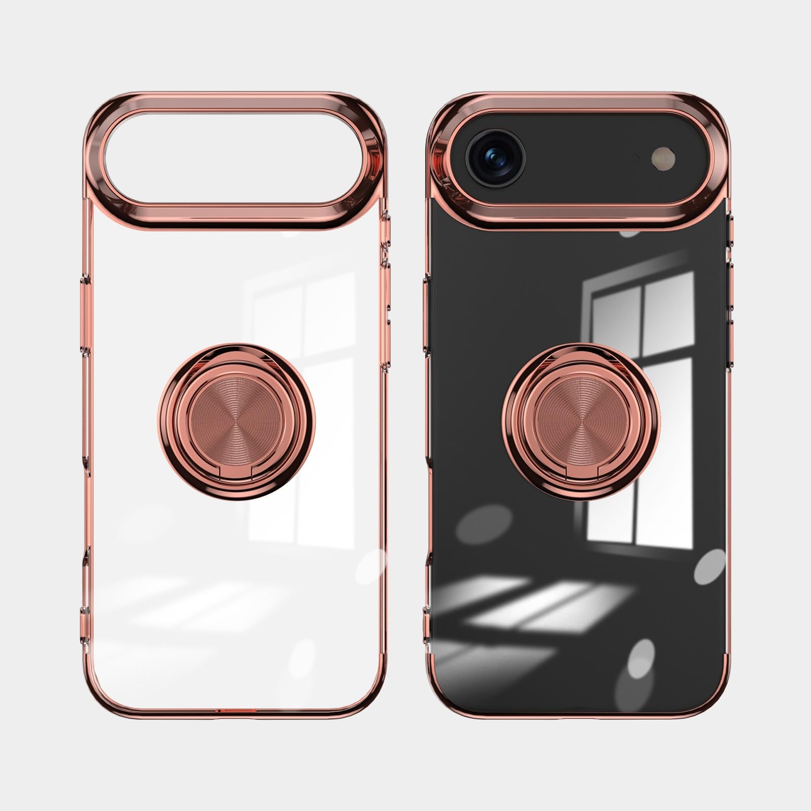 Coque iPhone 17 Pro Max rigide silicone transparent anneau aimanté - 7
