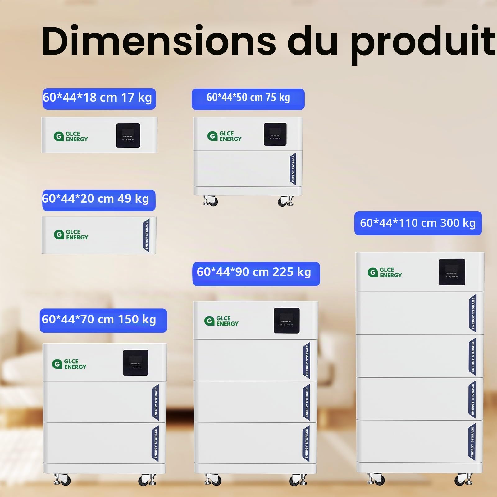 Batterie au lithium LiFePO4 48 V 100 Ah - Smart BMS 100 A intégrée - Batterie 5120 Wh pour RV, solaire, stockage d'énergie pour la maison