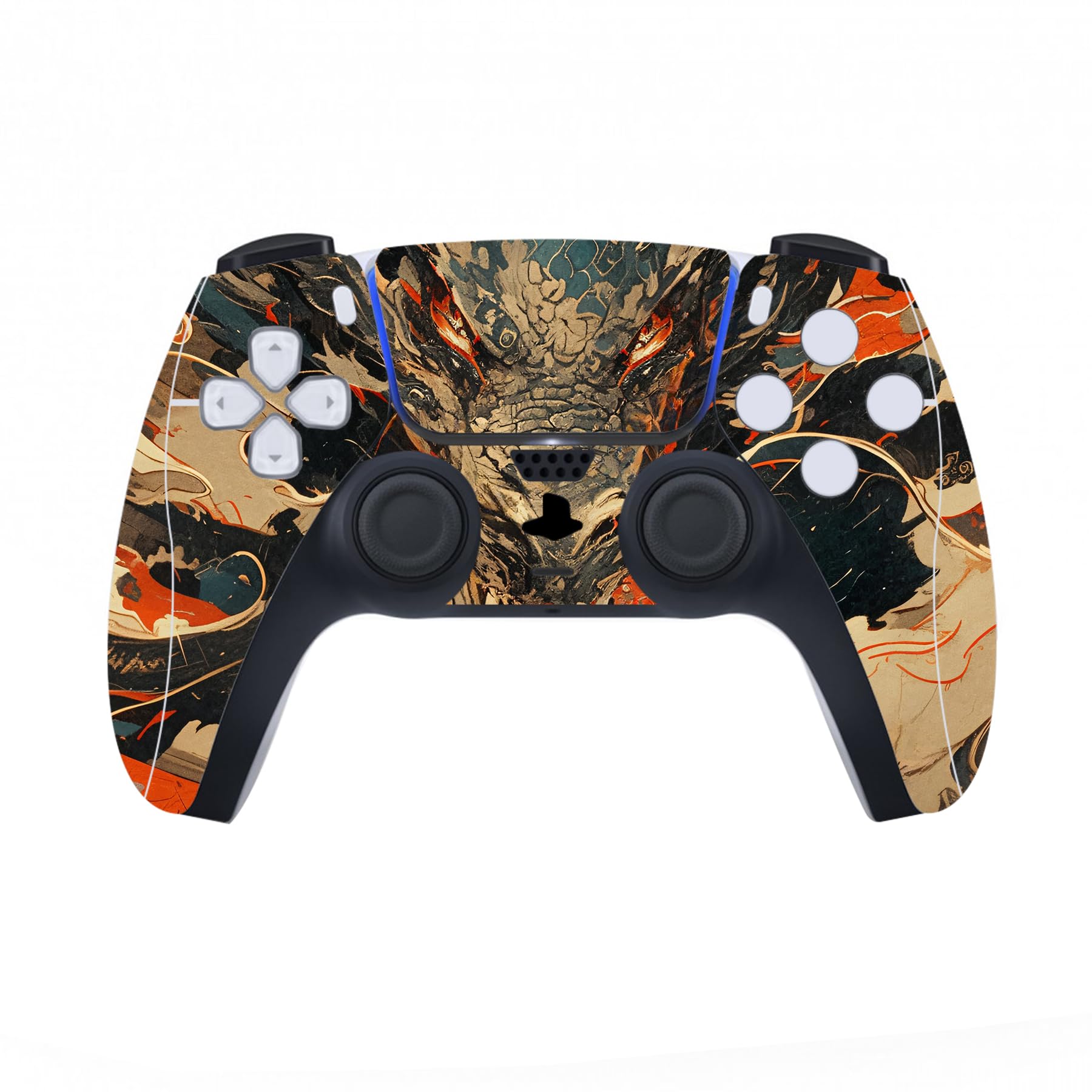 PlayVital Autocollant Protection pour ps5 Manette Accessoire Sticker Skin pour ps5 Habillages Digital Console & Controller & Télécommande & Casque & Station de Charge-Dragon Fureur
