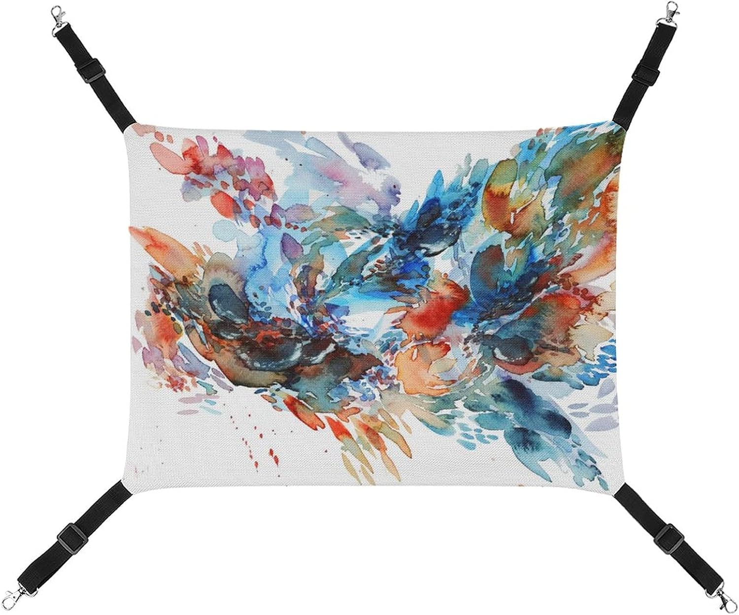 Watercolor Cool Color Pet Hammocks Hanging Soft Pet Bed