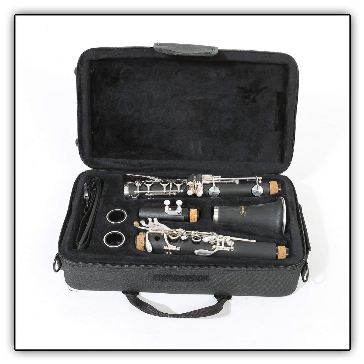 TKB-177 Clarinetto in Sib - Sistema Boehm - 17 Chiavi Argentate - 2 Bariletti - Bocchino e Custodia inclusi