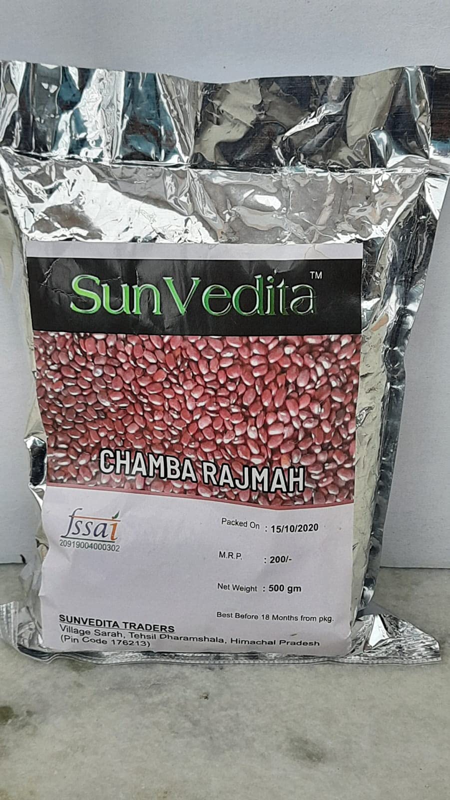 SUNVEDITA Unpolished Chamba Rajmah - Red Kidney Beans | Rich in Protein & Fiber | Natural & Authentic | 500 grams