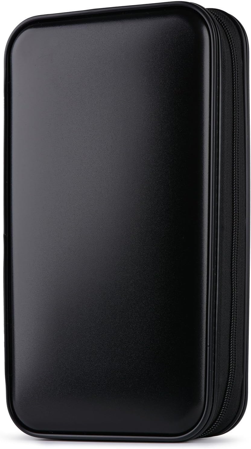 Fanspack CD Case, 80 Capacity DVD Case DVD Organizer CD Holder Case CD Storage Case Hard Plastic DVD CD Wallet (Black)