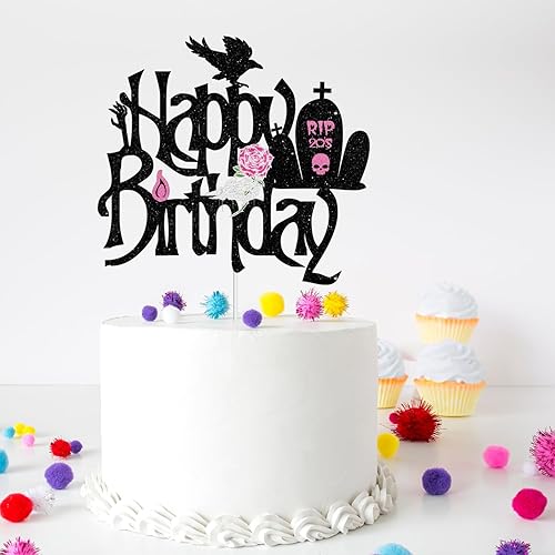 Miniatura 3 de Decoración para tarta de feliz cumpleaños RIP Twenties – Death to My Twenties RIP to My 20s Dirty 30 Birthday Glitter Cake Topper – Decoración de