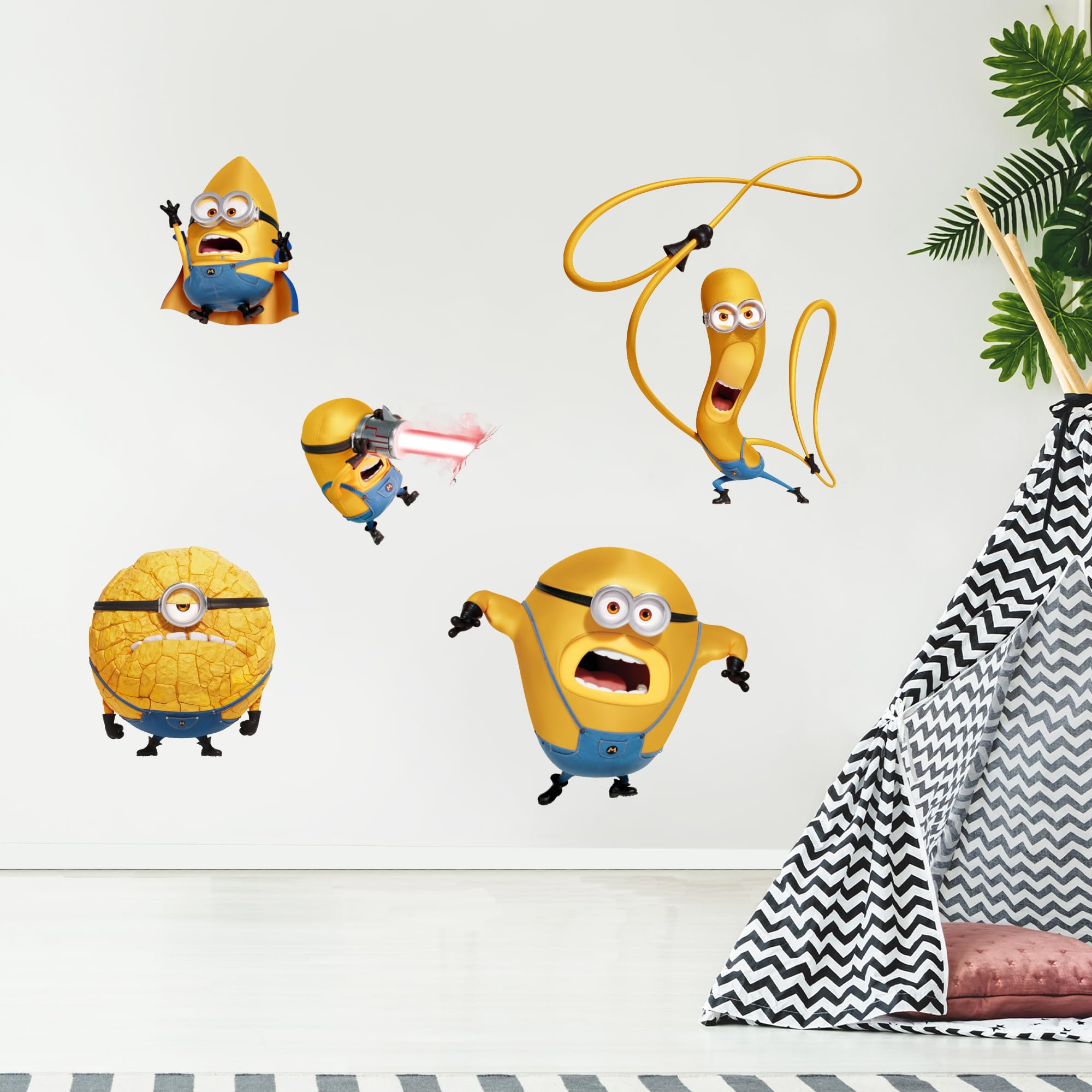Themed Yellow Despicable Me 4 - Mega Minions Set Wall Sticker (90Cm Width X 45Cm Height)