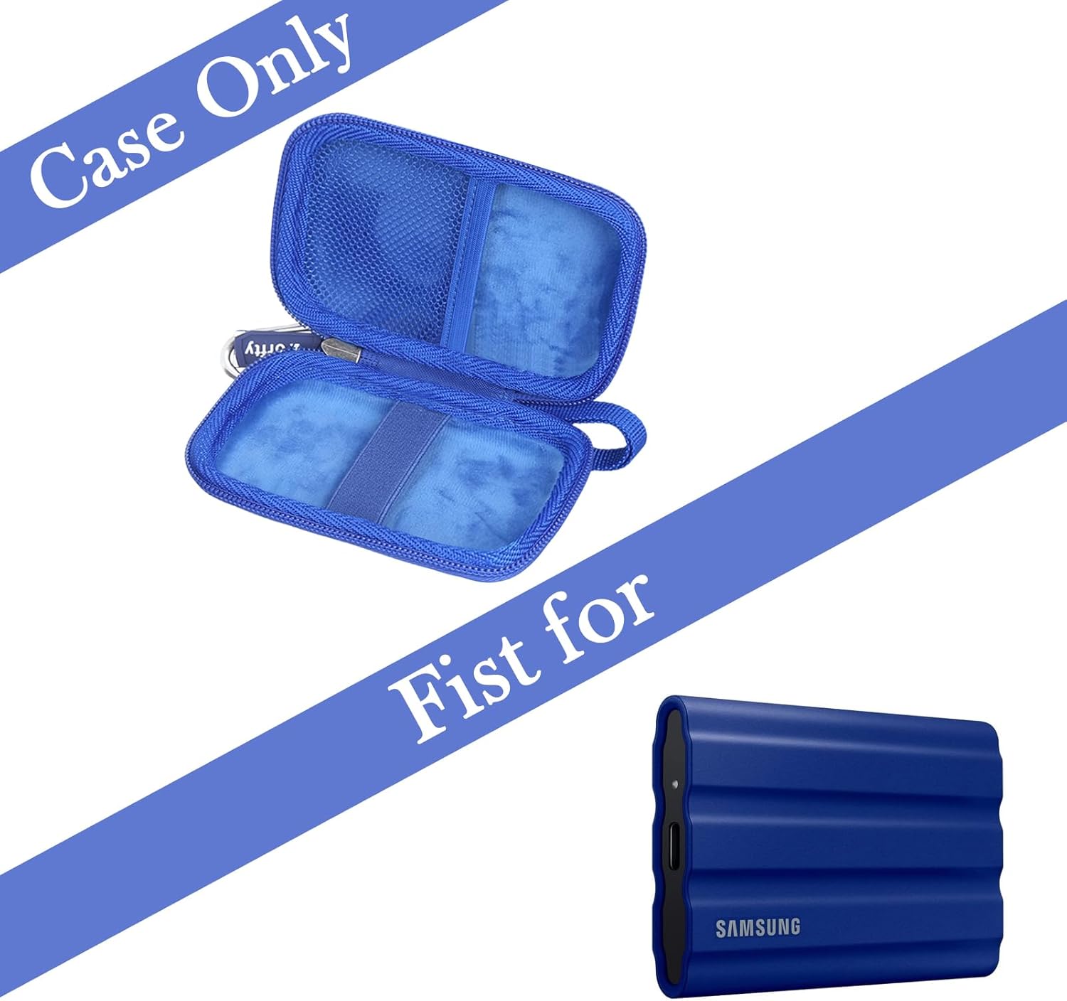 Hard Drive Case for Samsung T9 Portable SSD/Samsung T7 Shield/ T7/ T7 Touch Portable SSD Solid State Drive 1TB, 2TB, 500GB, Case Only (Blue) - Image 2