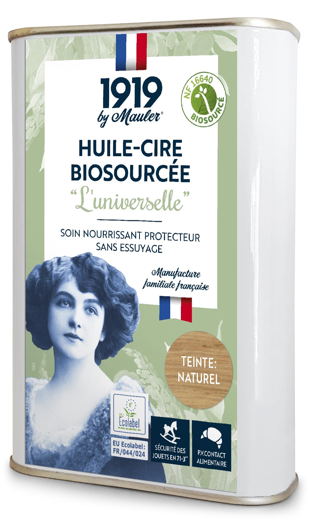 1919 BY MAULER - Huile Cire « L'Universelle » - Incolore - 500ml - Huile de soin anti-tache pour meuble et bois intérieur