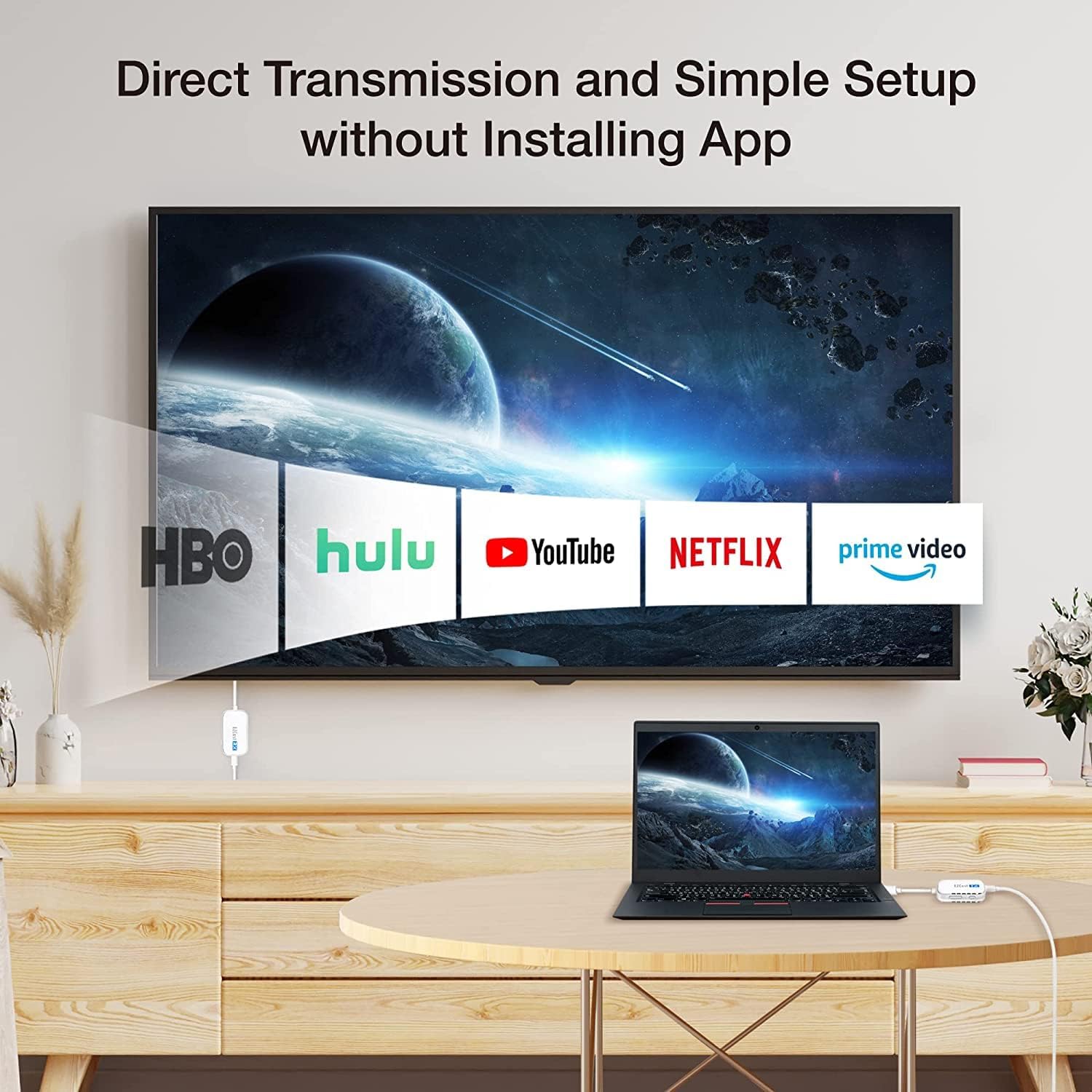 EZCast Wireless Display Transmitter & Receiver Kit, Type-C & HDMI Transmitters with Wireless Receiver, Plug & Play Screen Casting for Laptop/PC to TV/Projector (Type-C)