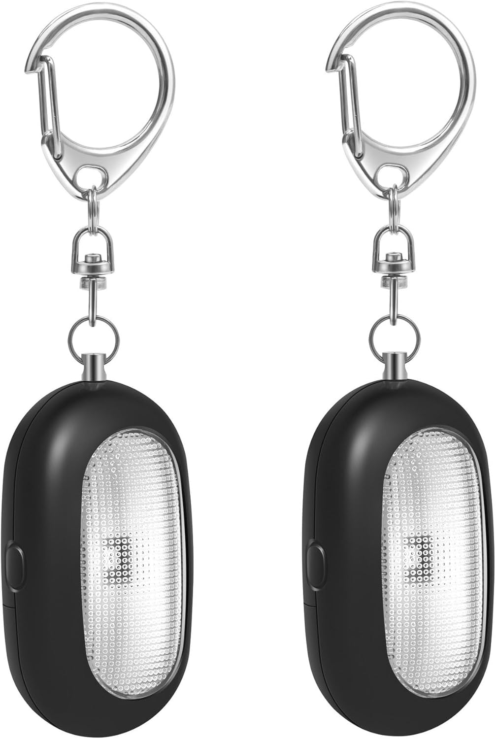 Lancoon Security Sound Personal Alarm 2 Pack Keychain with LED Lights 125dB Safety Personal Devices Outdoor for Women Men Children Elderly Portable Black