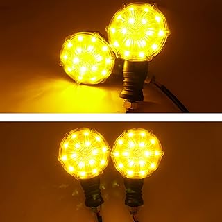 Pthene Luzes de seta de LED para motocicletas, dianteiras universais traseiras DC 36v 48v 52v 60v pisca-pisca redondas lâmpadas indicadoras de pisca-pisca para motocicletas elétricas, motos, scooter, bicicletas, e-bike