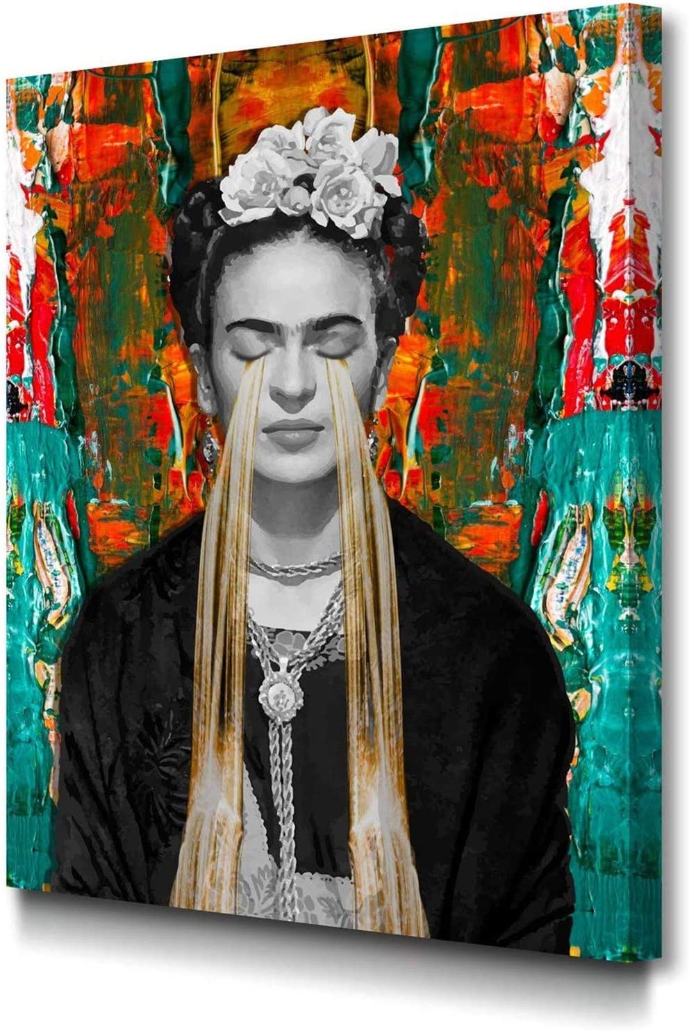 Lienzo Pintura Arte de la pared Frida Kahlo Modern Canvas Prints Decor Picture Frida Kahlo Retrato Graffiti Poster Print Obra de arte para la decoración de la sala de estar, SIN marco,60x90cm