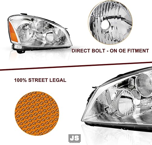 Miniatura 10 de JSBOYAT Conjunto de faros delanteros de repuesto para faros delanteros halógenos Altima 2005 2006 para el lado del conductor y del pasajero, incluye