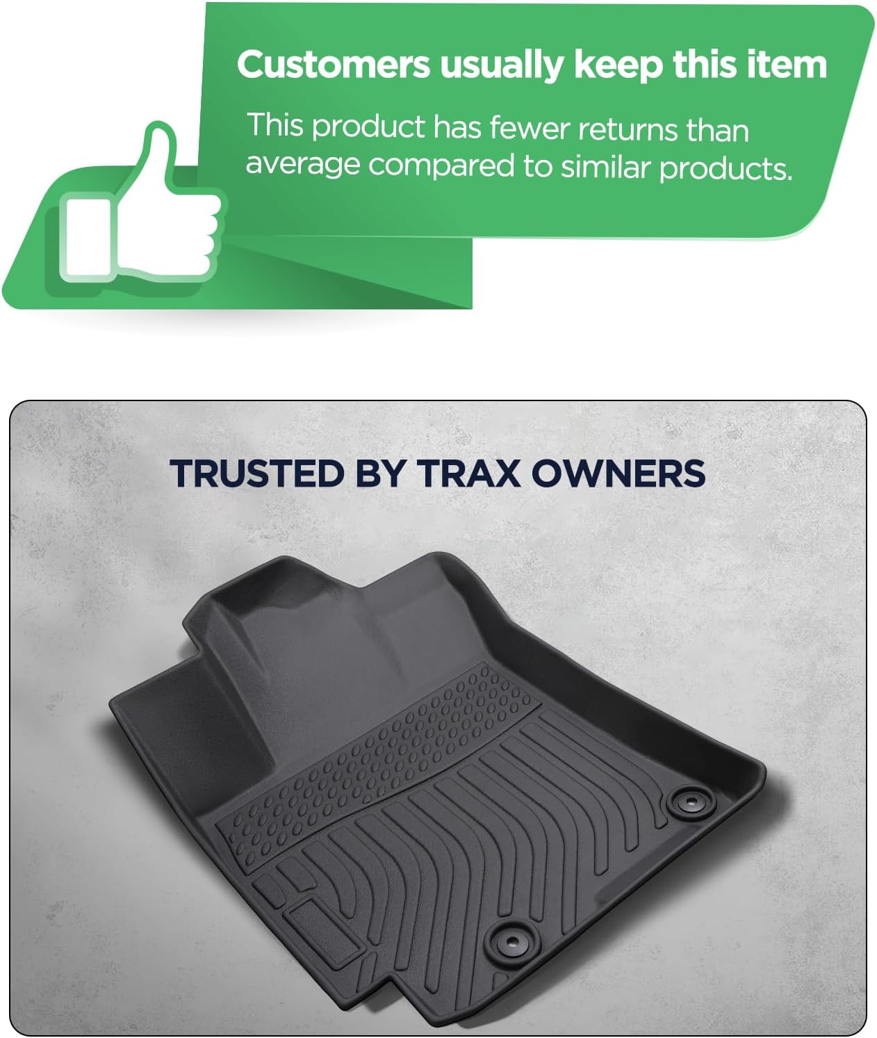 Floor Mats for Chevy Trax 2026 2025 2024 | All-Weather Car Set | Front Rear Floor Liner Cargo Liners Trunk for Buick Envista | Interior Accessories for Trax LS | 1RS | LT | 2RS | ACTIV | 4 PCS - Image 2