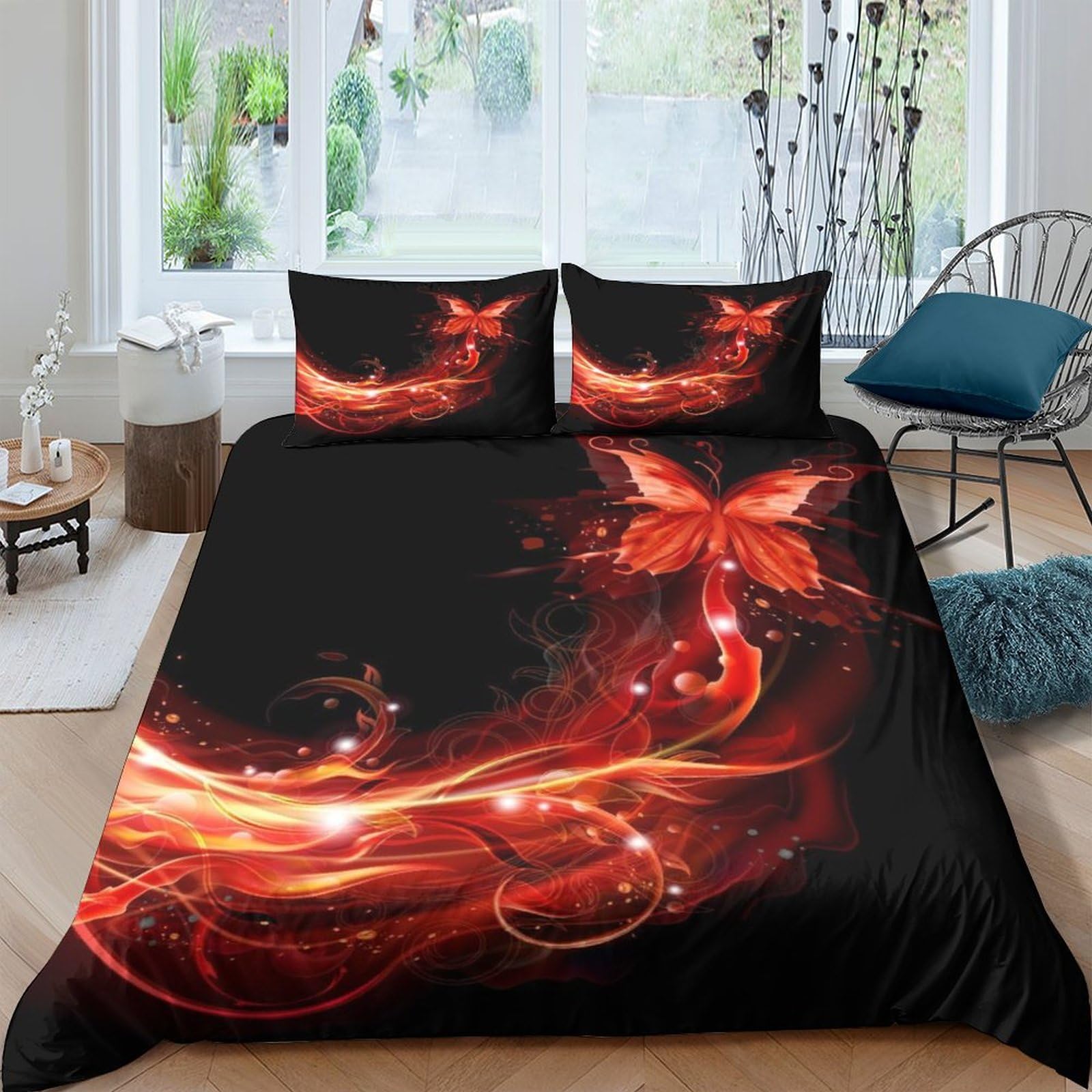 MXRMXR Red Stripe 3D Print Duvet Cover Set Bedding Sets with Hidden Zipper Closure Microfiber Polyester Comforter Quilt Cover For Teen 3 Piece Set Double（200x200cm）