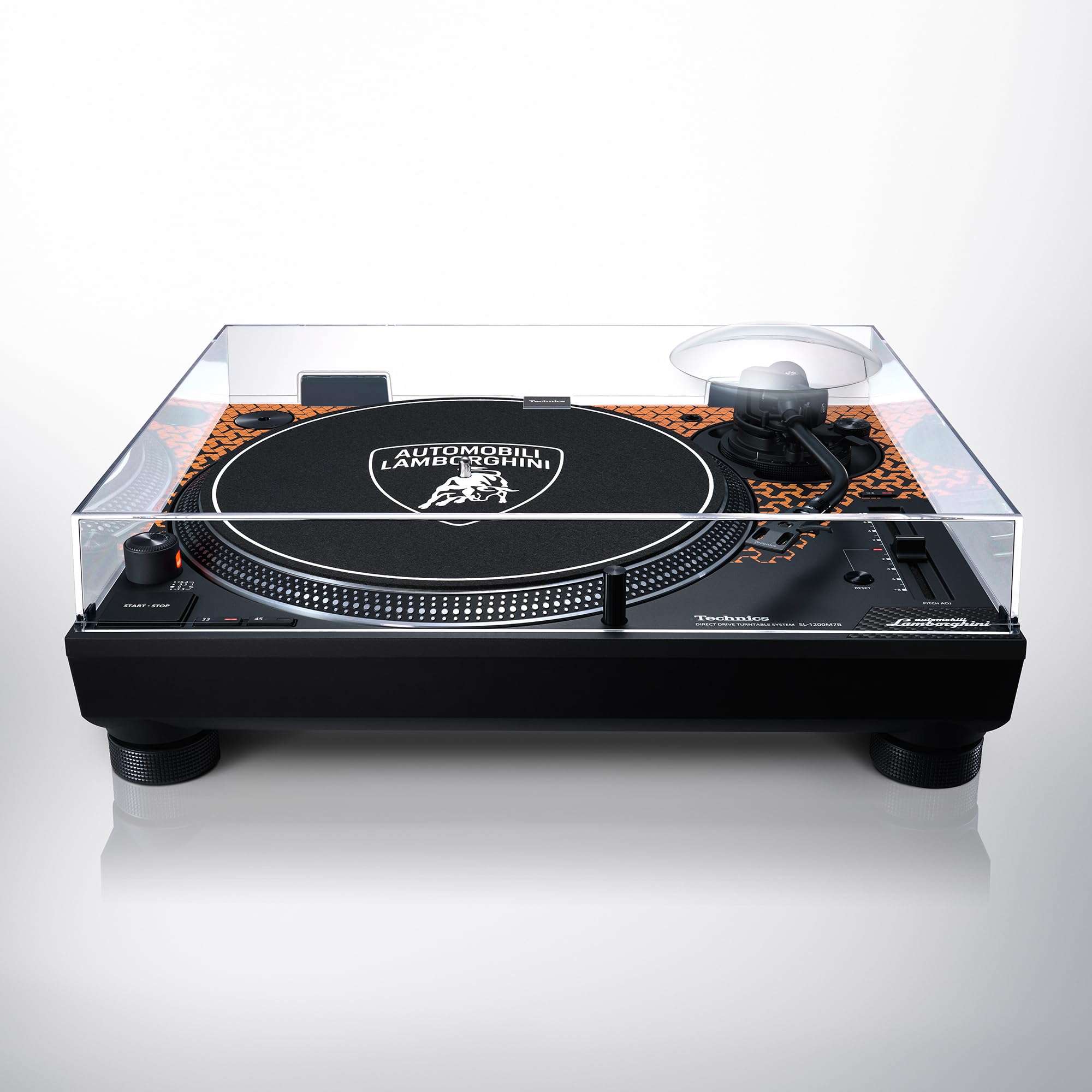 Technics SL-1200M7PBD Lamborghini Edition Système de Platine à entraînement Direct, Moteur sans Noyau, Lecteur Vinyle à 3 Vitesses, illuminateur de Stylet, Orange