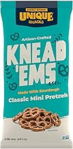 Unique Snacks Knead 'Ems Sourdough Mini Pretzels – 3 Pack, 11 oz Bags - Artisan Vegan Snack, Non-GMO, Kosher, Bold Crunchy Flavor