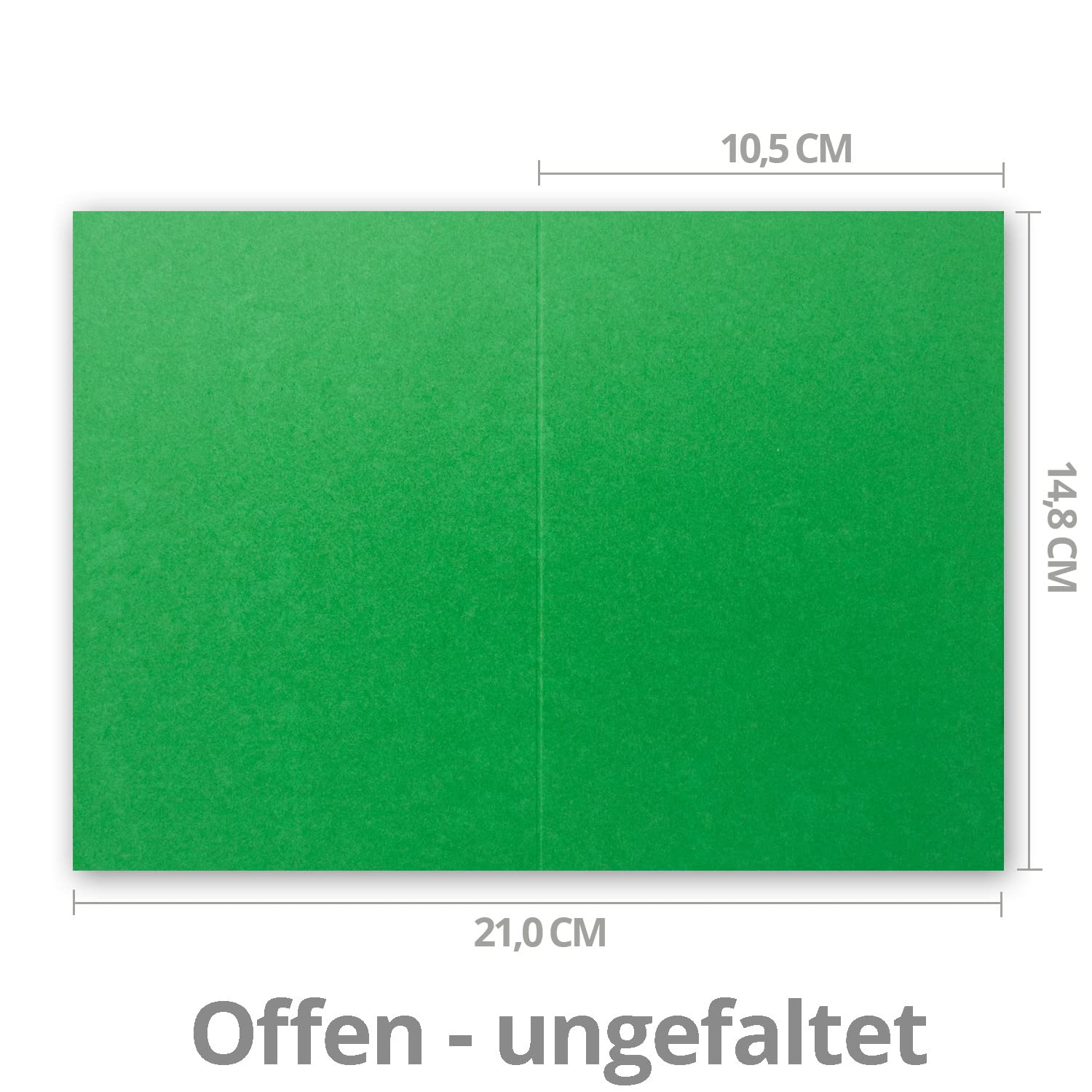 Zestaw kartek składanych i kopert zaklejanych na mokro DIN A6 – C6 100 Karten-Sets 53-Tannengrün