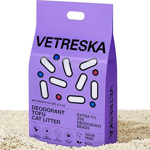 Miniatura 9 de VETRESKA Natura Kitty Arena para gatos, arena para gatos de tofu, aglutinante, ultra absorbente, control de olores, arena de tofu, sin polvo, bajo