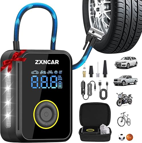 Miniatura 9 de Inflador inteligente de neumáticos de inflado rápido, compresor de aire portátil, batería recargable inalámbrica y bomba de aire automática de 12 V