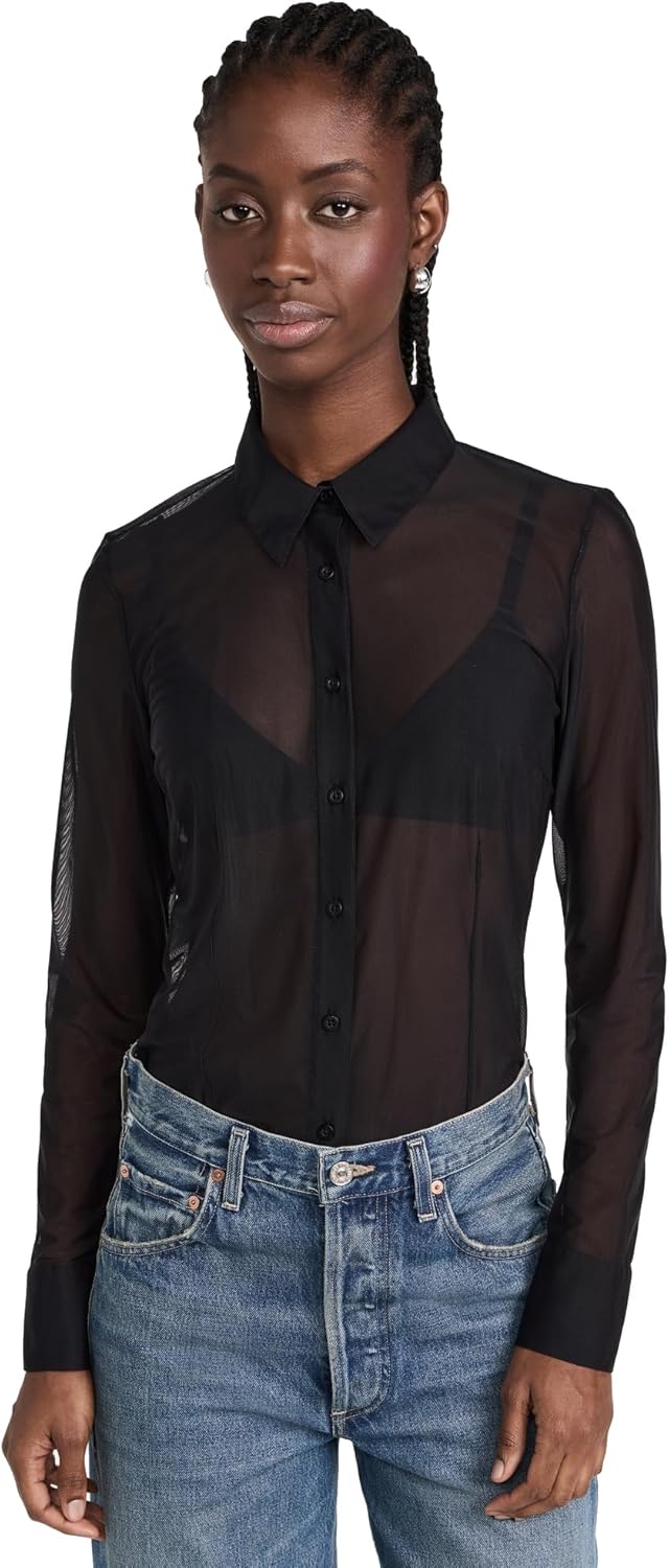 commando Womens Chic Mesh Button Down Thong Bodysuit Seychelles Ubuy