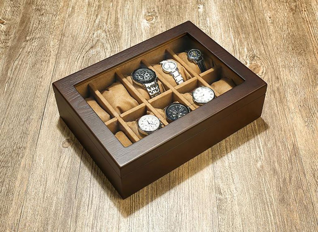 Caricaorologi per Orologi, Coperchio in Vetro, 10 Orologi, espositore per Gioielli, Custodia, Vassoio per Braccialetti Beauty Comes