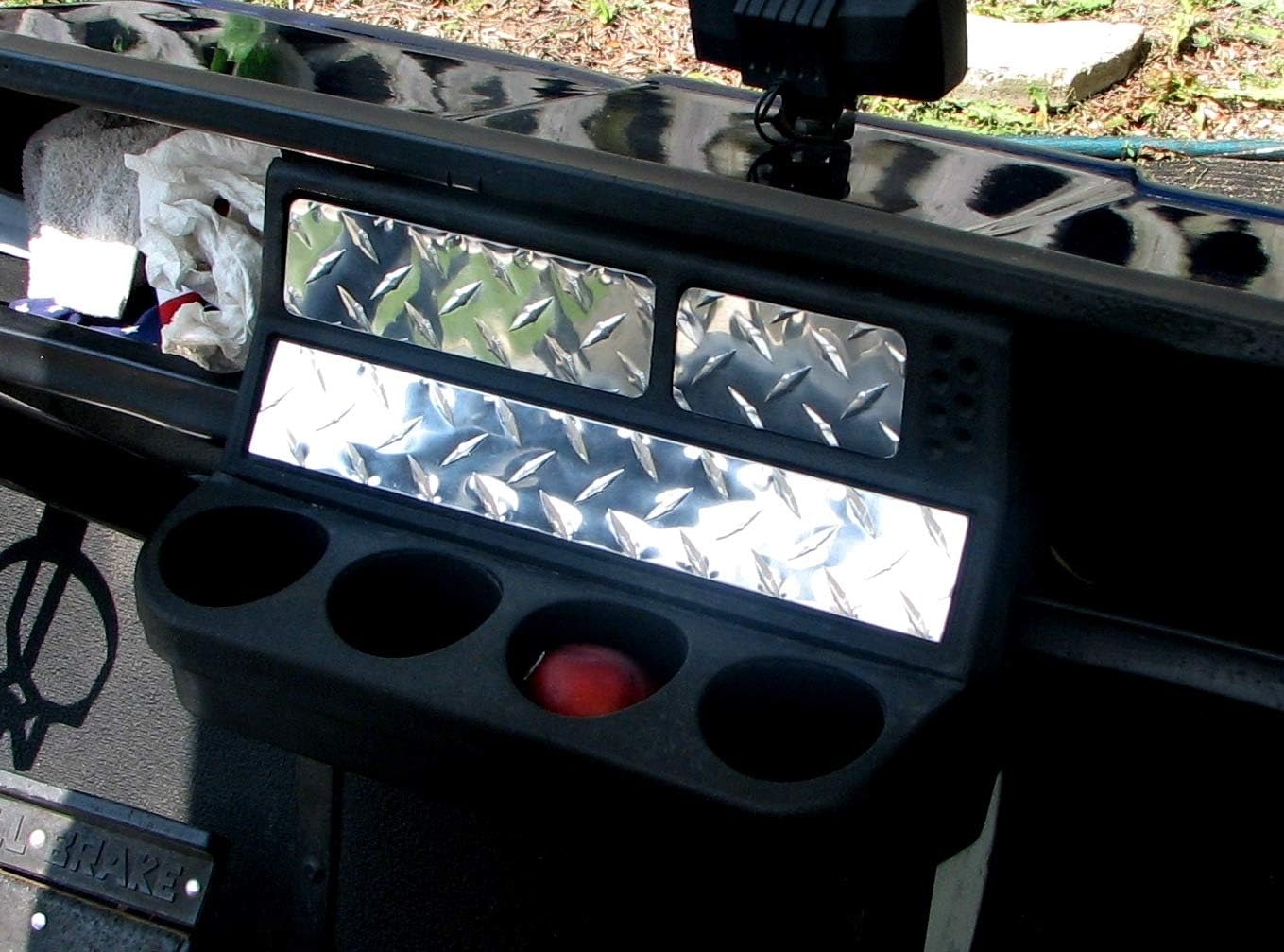 J & O Carts Parts Ezgo TXT/Marathon Golf Cart 3 Pc Diamond Plate Dash Cover Set