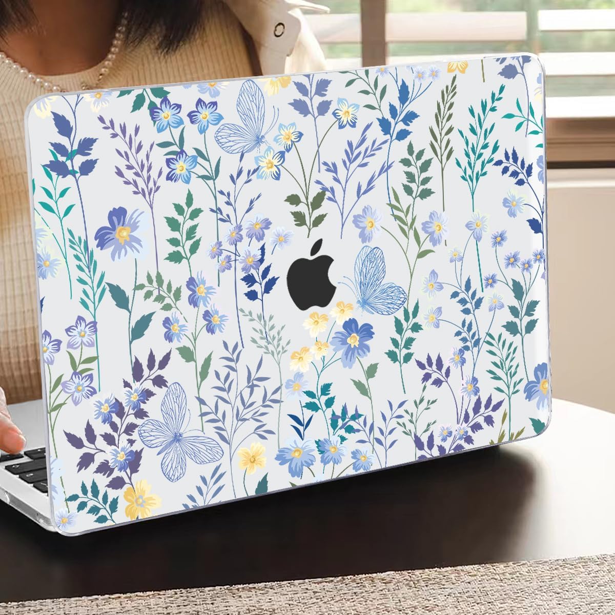 for MacBook Neo 13 inch Case 2026 A3404 with A18 Pro Chip, Anti-Scratch Slim Pattern Plastic Hard Shell Case 13-inch Neo Protective Cover with Keyboard Cover & Screen Film, Meadow Wildflower