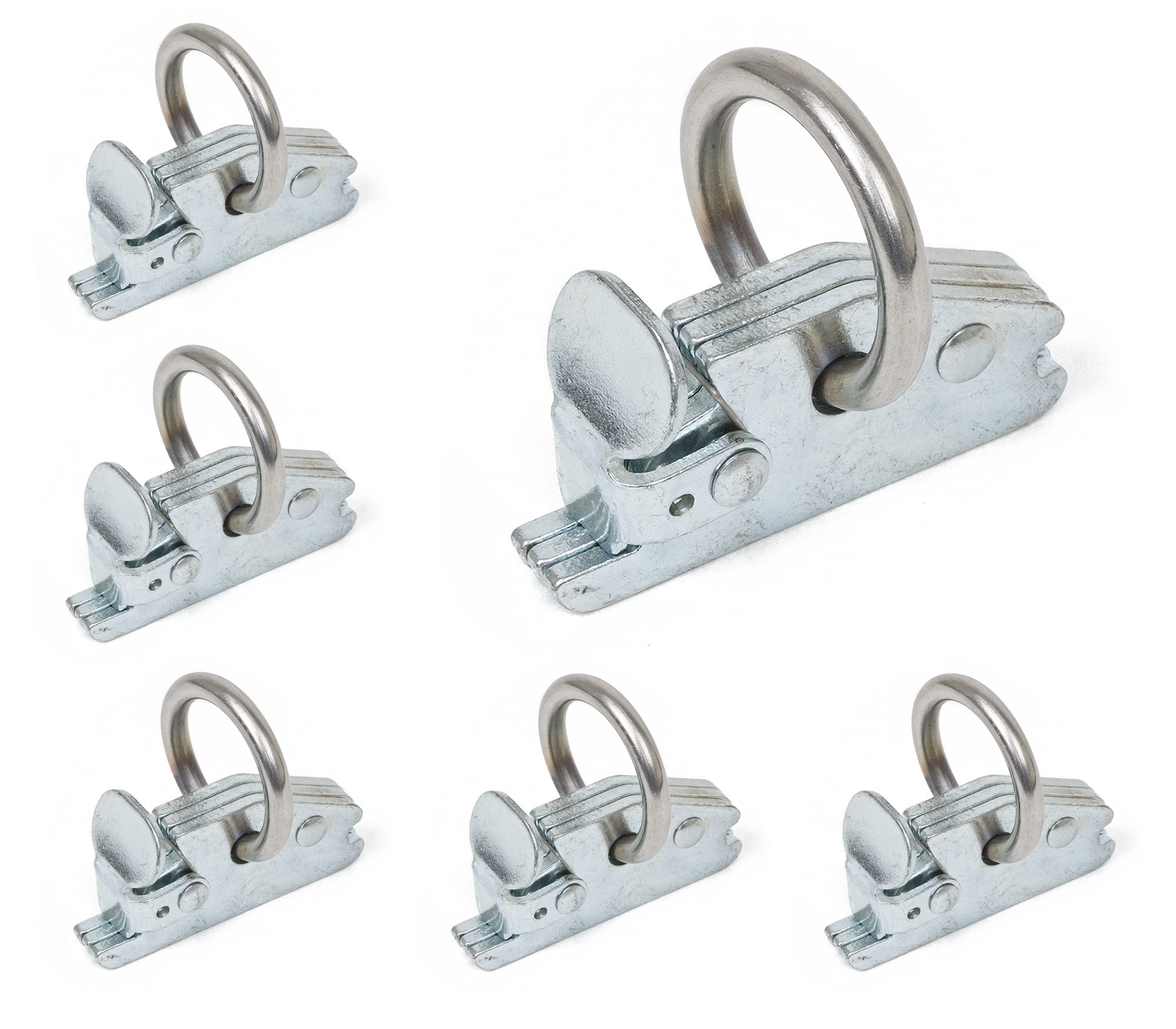 PowerTye E-Track O-Ring Fittings - Heavy-Duty 1.5in Diameter O-Ring - 2,000 lb Working Load Limit / 6,000 lb. Breaking Strength - 6-Pack