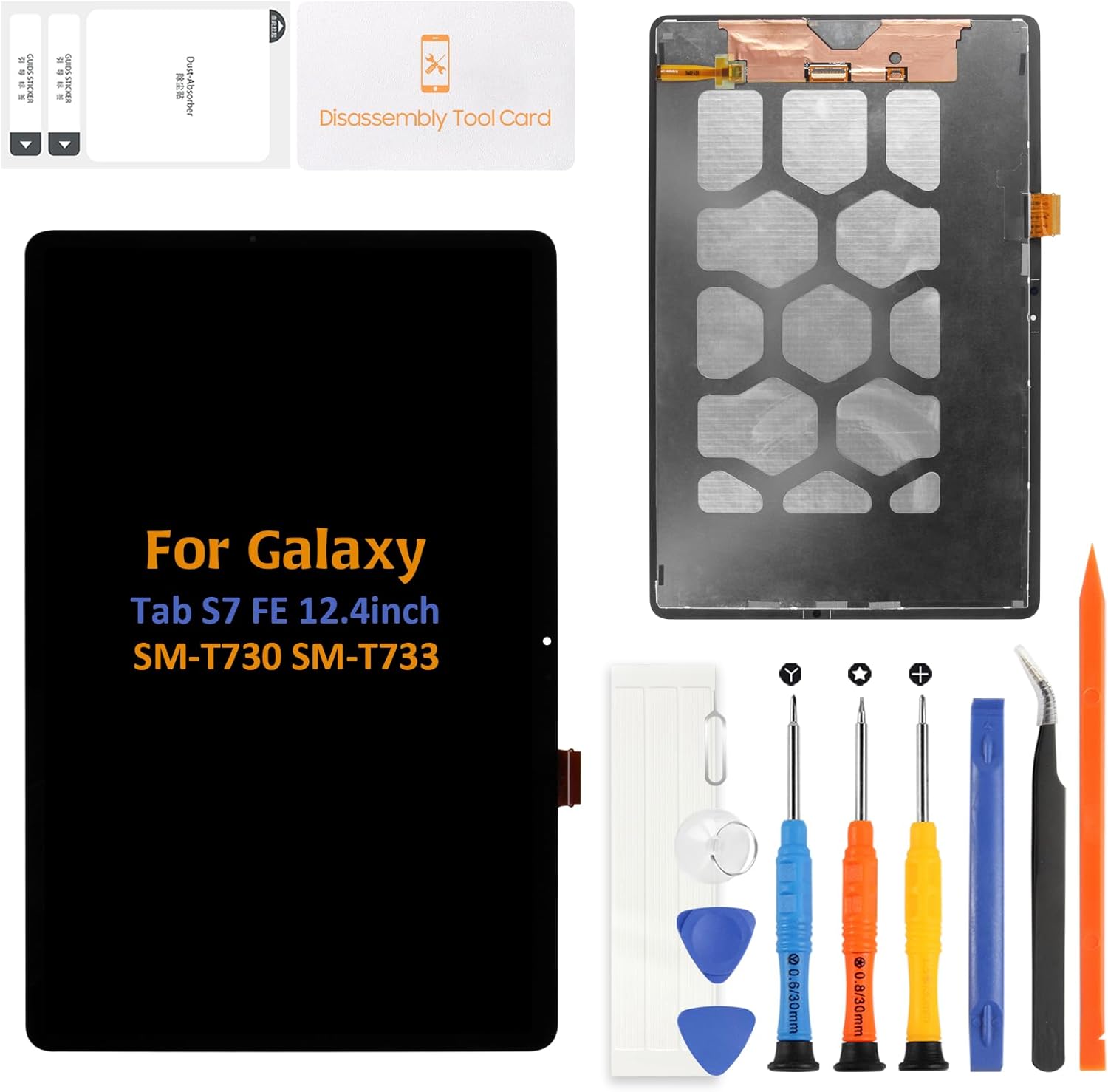 A-MIND for Samsung Galaxy Tablet S7 FE 12.4" LCD Display SM-T730 T733 T735 T736 T737 T738 Screen Replacement Touch Screen Digitizer Assembly Glass Repair Parts
