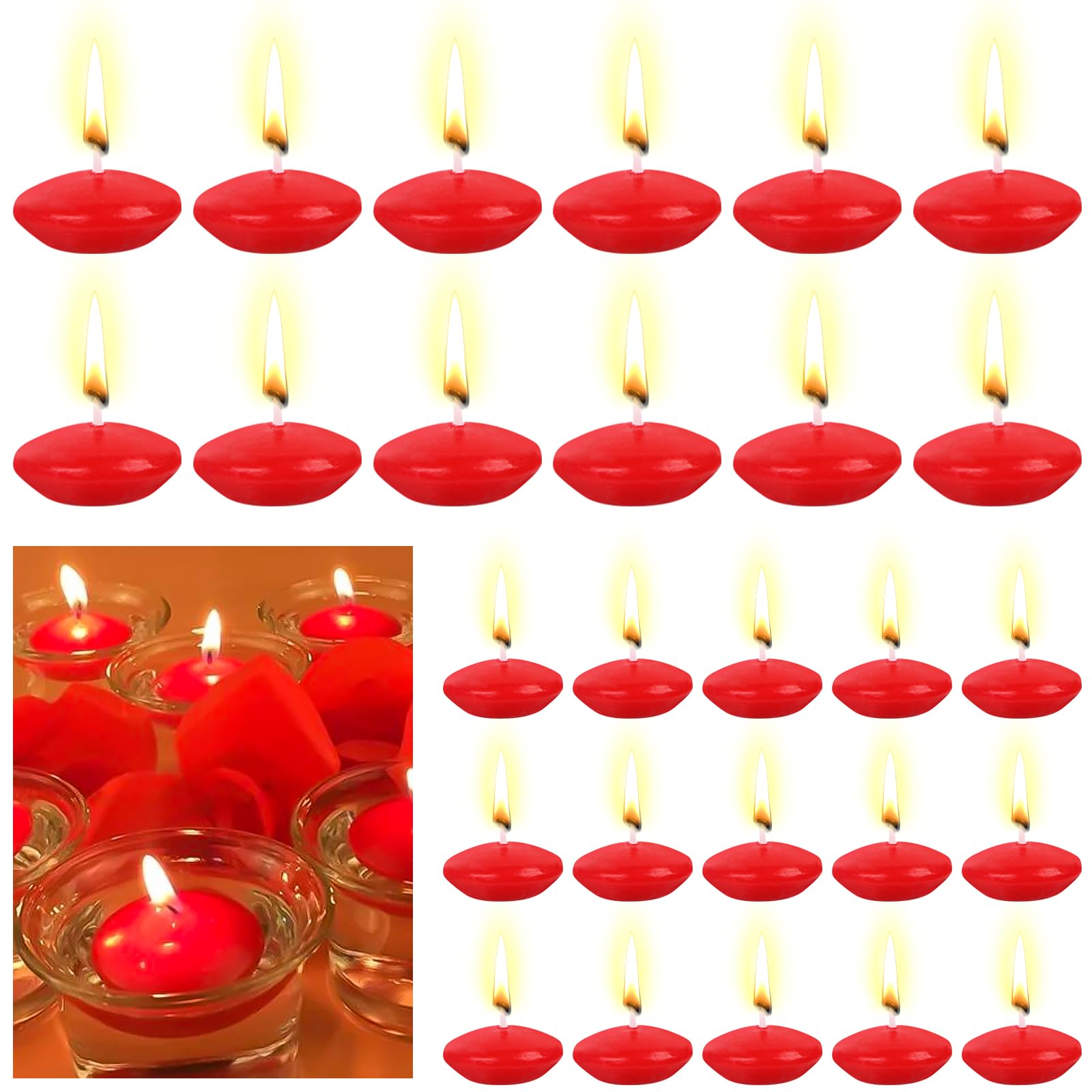 Bougie Flottante, 50 Pièces Bougies Flottantes Inodore, Créer Une Atmosphère Bougie Flottante Couleurs Mélangées Utilisé Pour Les Mariages, Les Piscines,Les Baignoires, Les Dîners De La Saint-Valentin