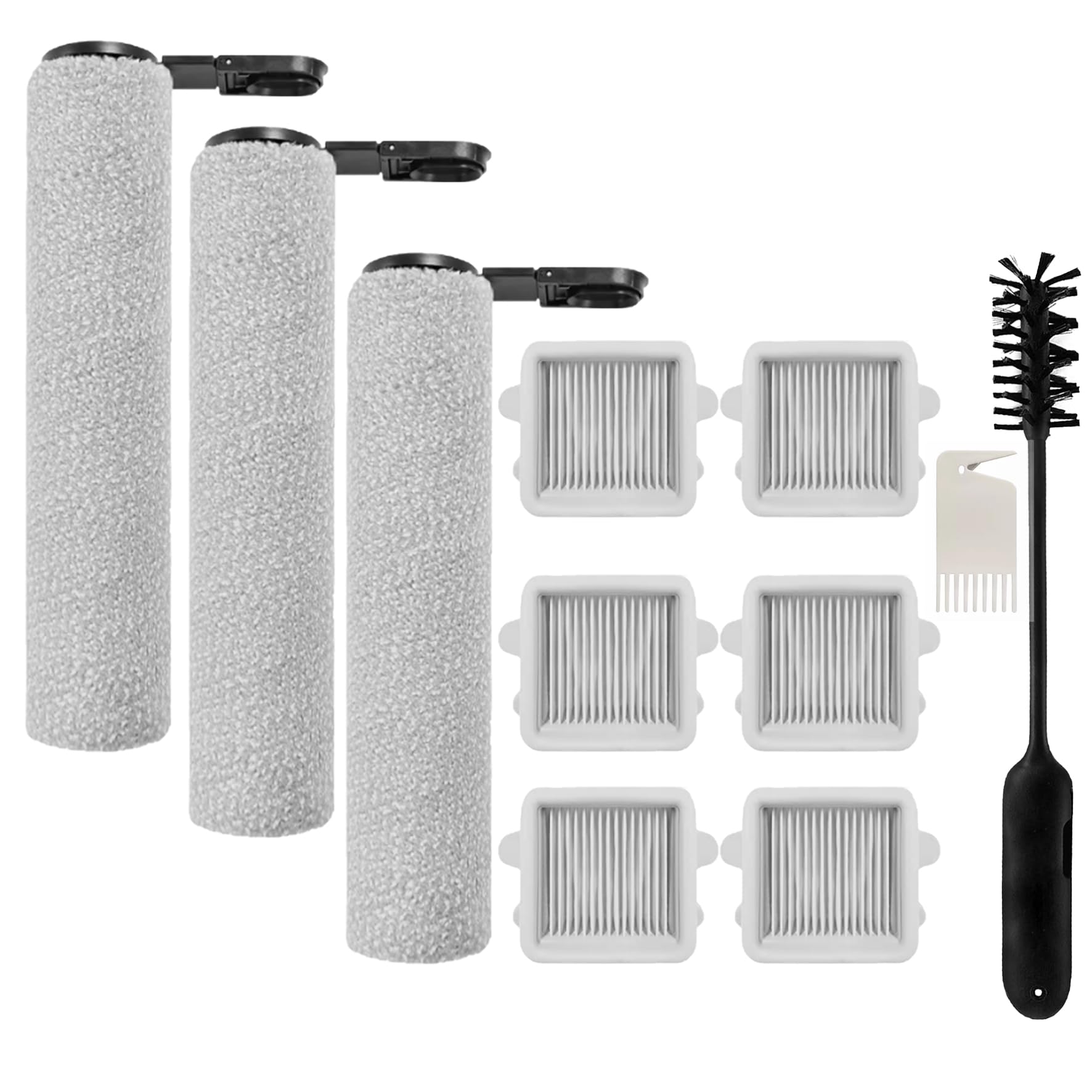 Ersatz-Rollenbürste & HEPA-Filter-Set, kompatibel mit Roborock F25 Ultra/F25 Ultra Steam/F25 GT/F25 BX – Premium-Ersatzzubehörteile (3 Bürsten + 6 Filter)