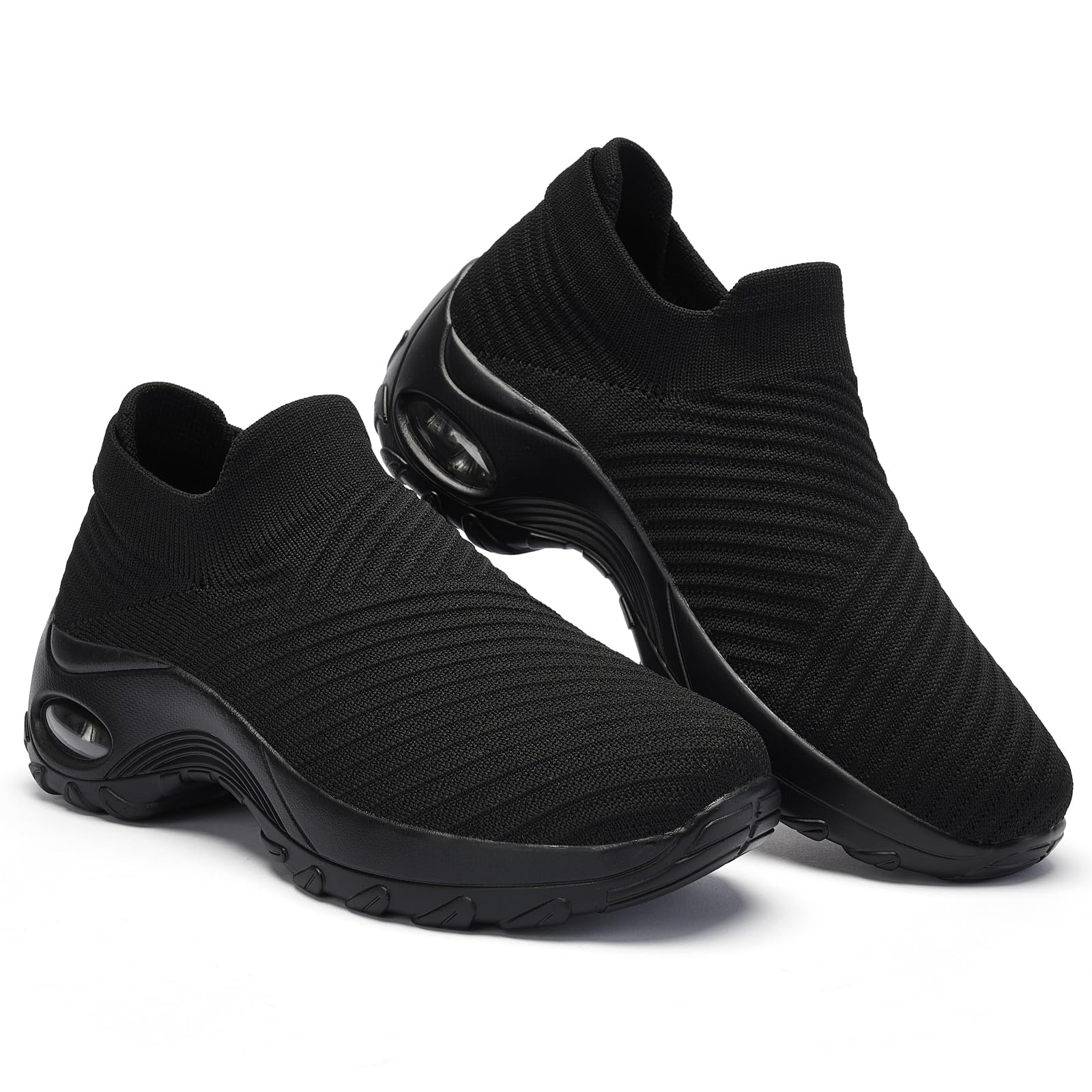 Walking Shoes Women Slip On Sock Sneakers Mesh Non Slip Shoes Air Cushion Platform Loafers