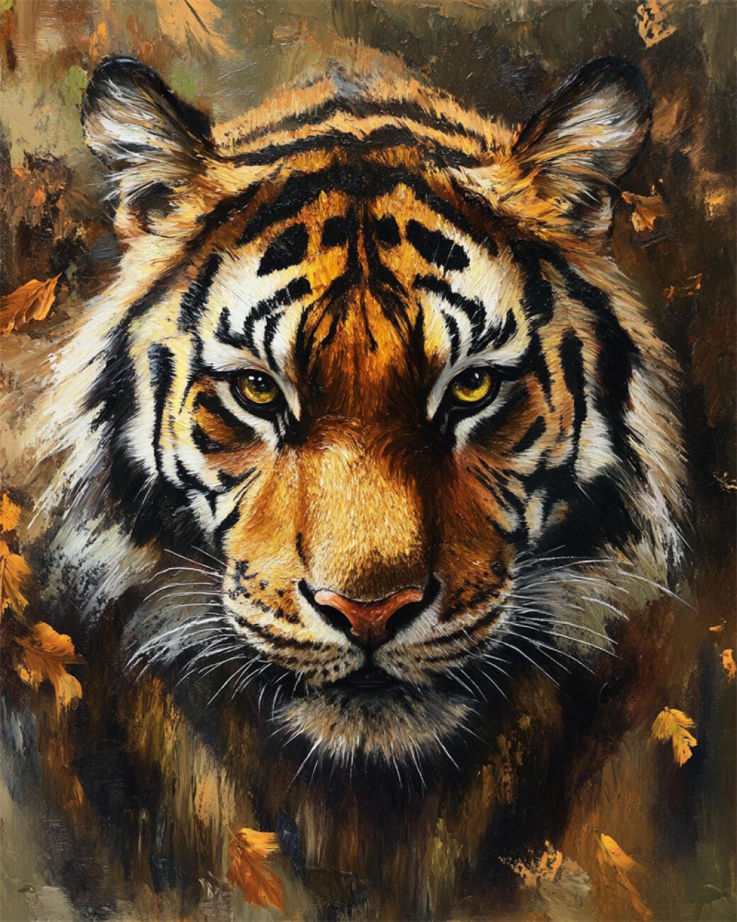 RKFLGEW DIY Embroidery Beads Set Fantasy Tiger 30x40cm