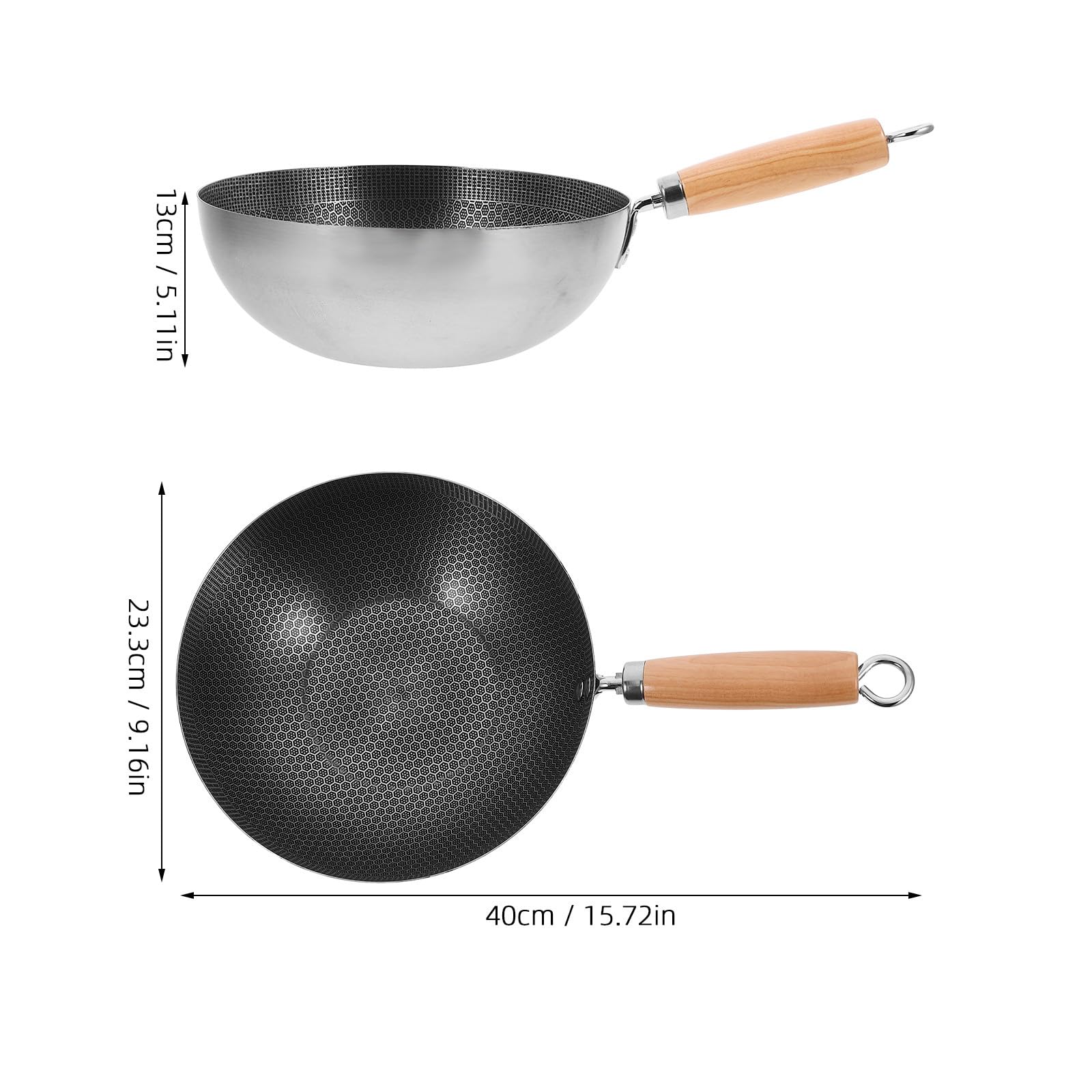 Abaodam Padella e Facile da Pulire Manico Ergonomico per Friggere in Acciaio Inossidabile Struttura a Nido D'ape per Cucina e Grill