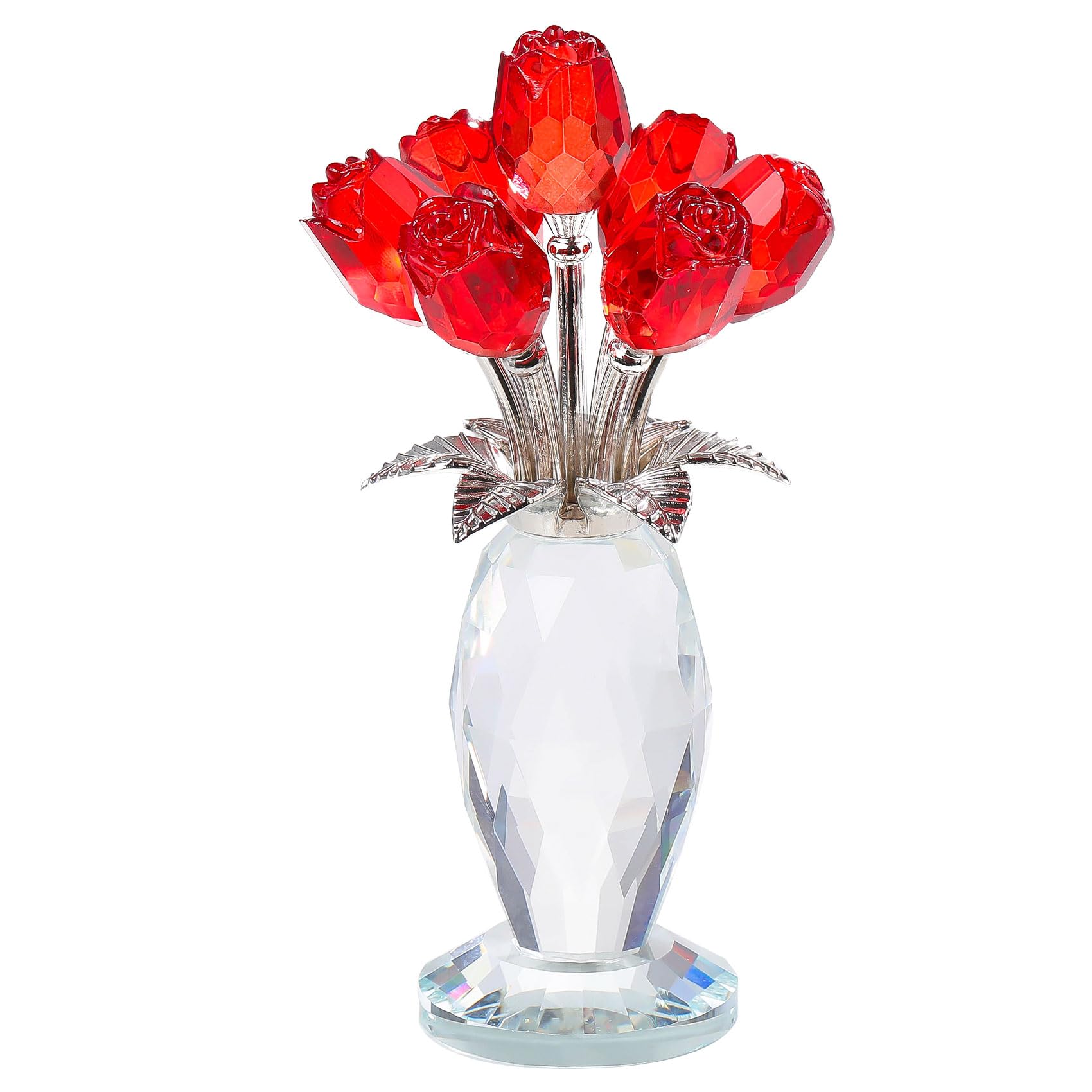 Blown Glass Roses Flowers Glass Rose Standing Glass Art, Glass