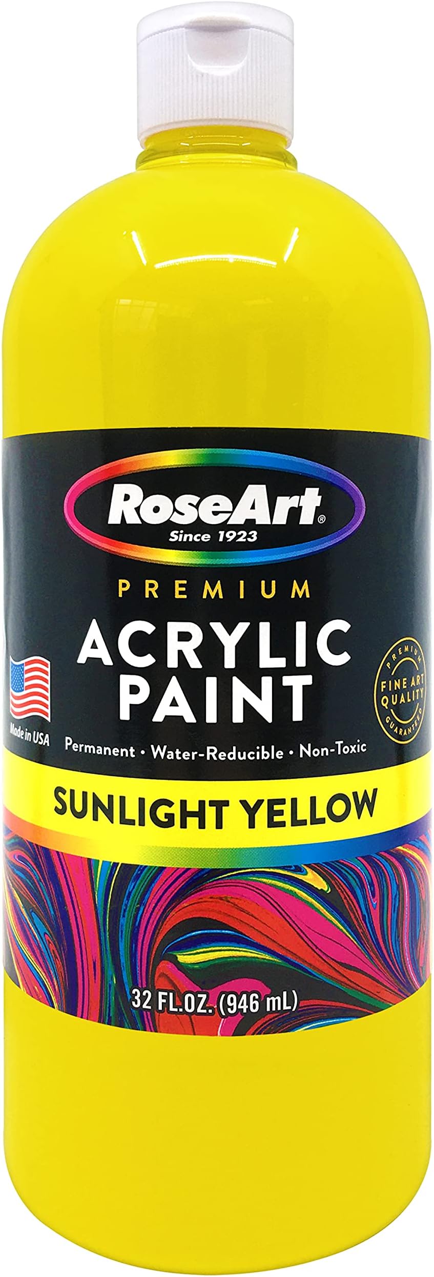 Cra-Z-Art RoseArt Acrylic Paint Sunlight Yellow 32oz Bottle