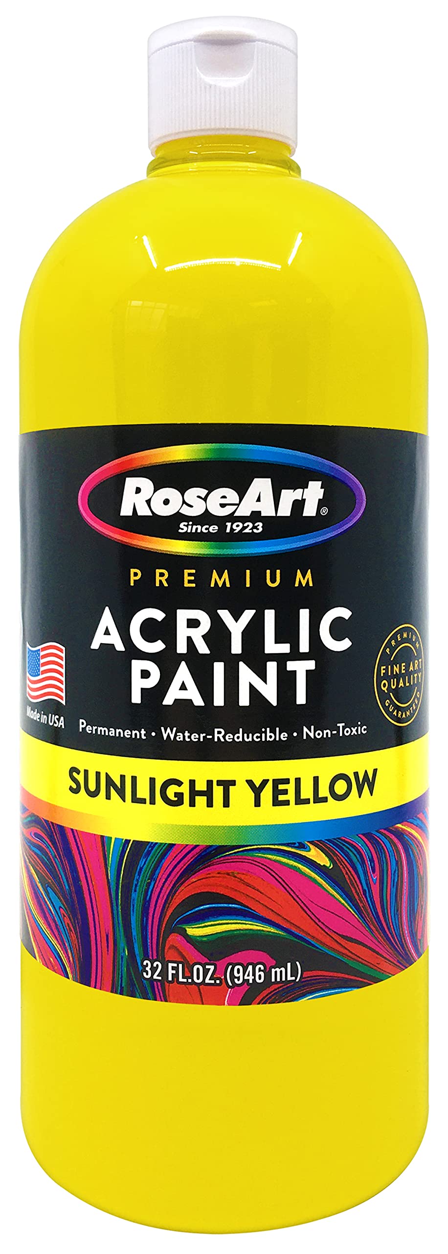 Cra-Z-ArtRoseArt Acrylic Paint Sunlight Yellow 32oz Bottle