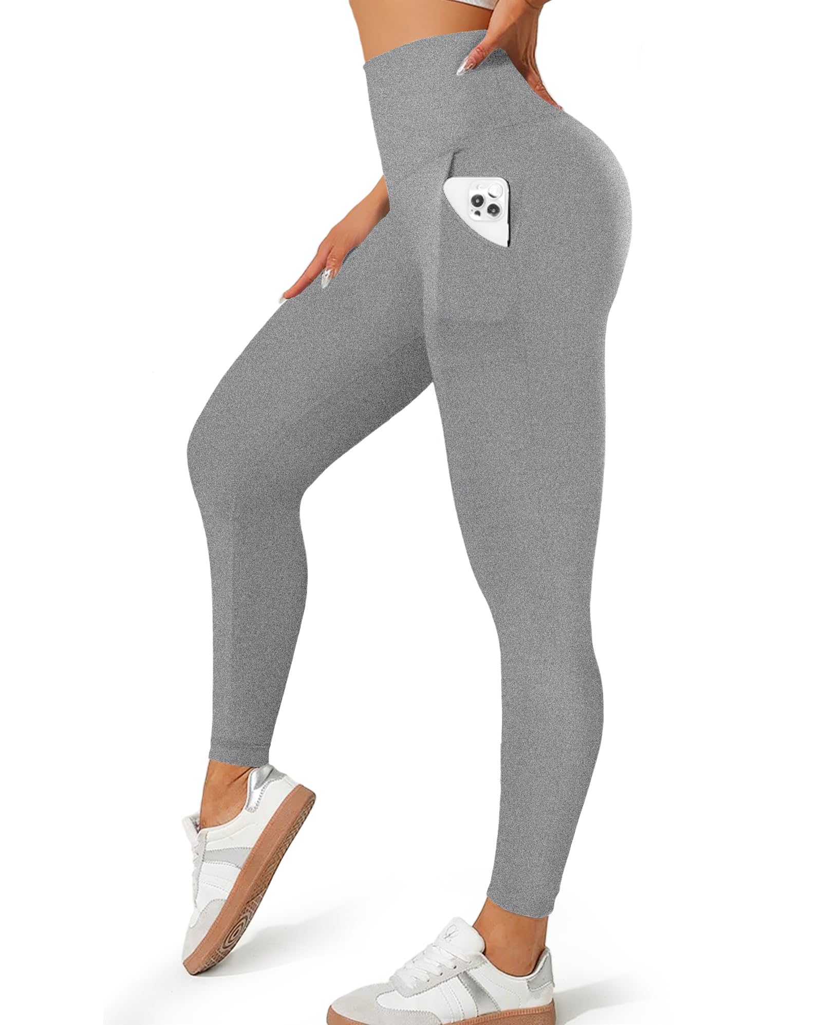 MOREFEEL Leggings with Pockets for Women, High Waisted Tummy Control Workout Hip Lift Yoga Pants Activewear