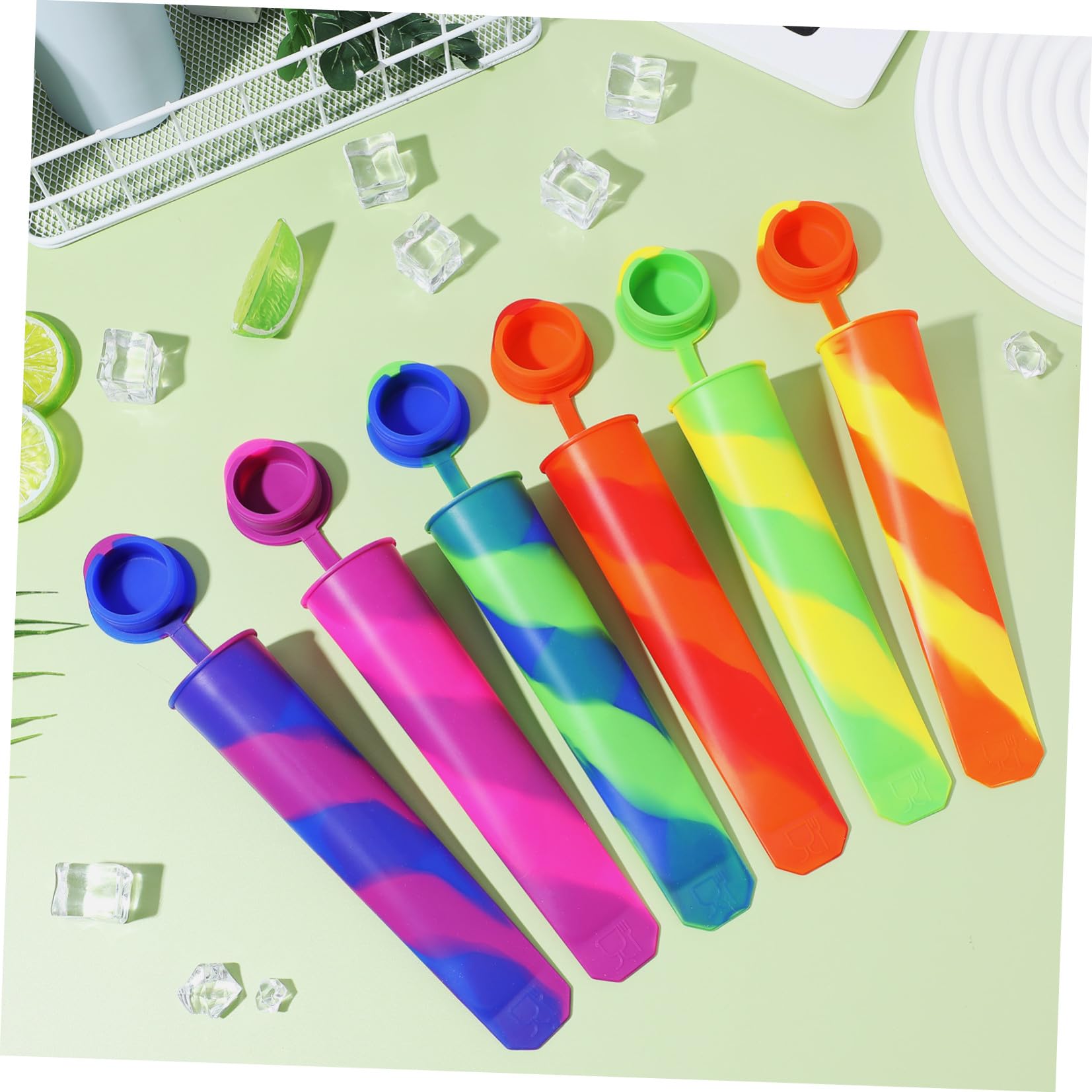 Luxshiny 12pièces Moules à Glace Silicone Moules à Yaourt Et Crème Glacée Pour Garçon Fille Et Adultes Flexibles Et Réutilisables