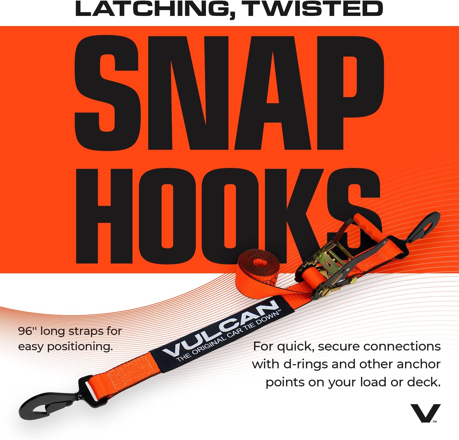 VULCAN Complete Axle Strap Tie Down Kit s - PROSeries - Includes (4) 22 Inch Axle Straps, (4) 36 Inch Axle Straps, and (4) 8' Snap Hook Ratchet Straps - Image 8