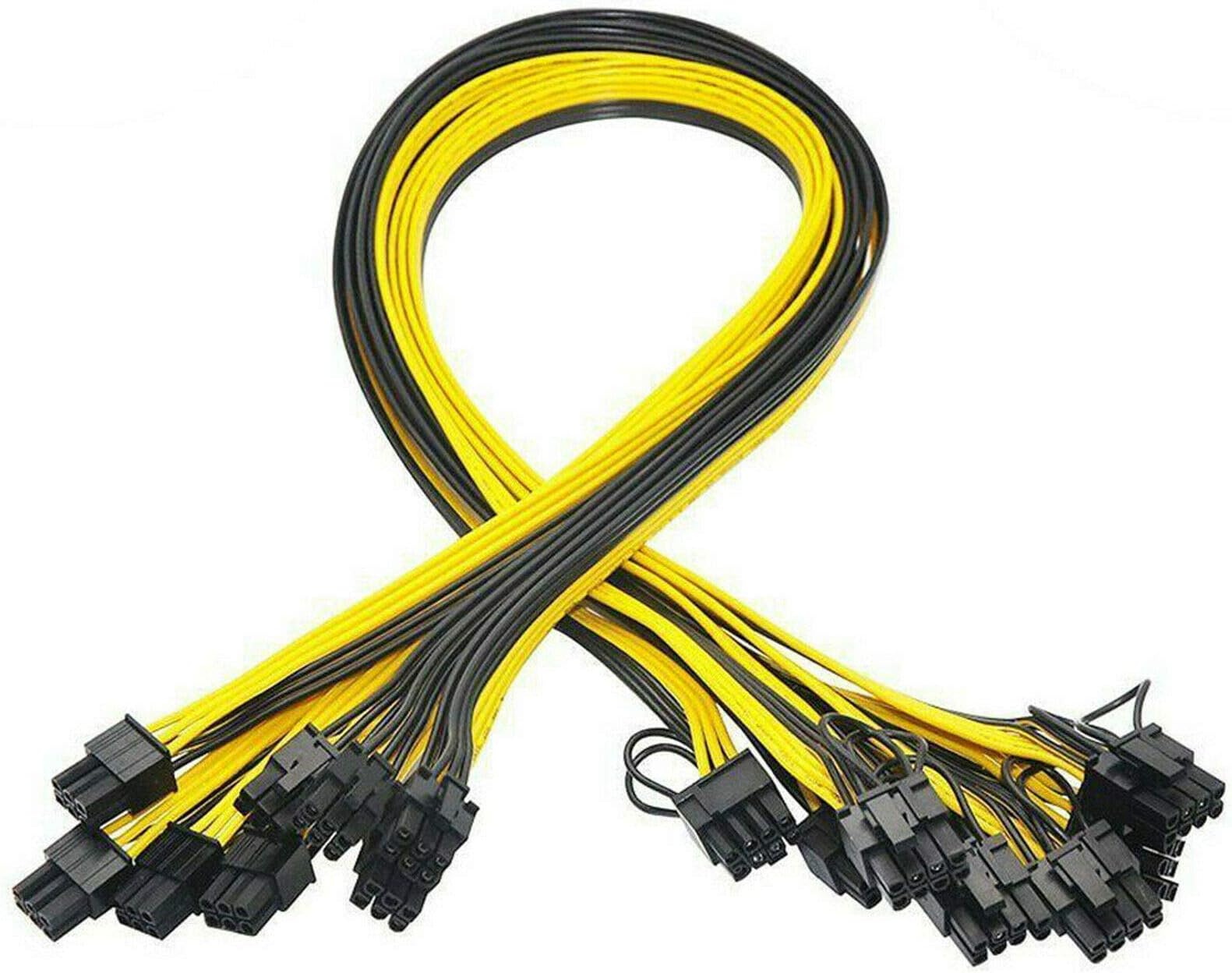6X 6 Pin PCI-E to 8 Pin(6+2) PCI-E (Male to Male) GPU Power Cable (50cm) Not Include Card
