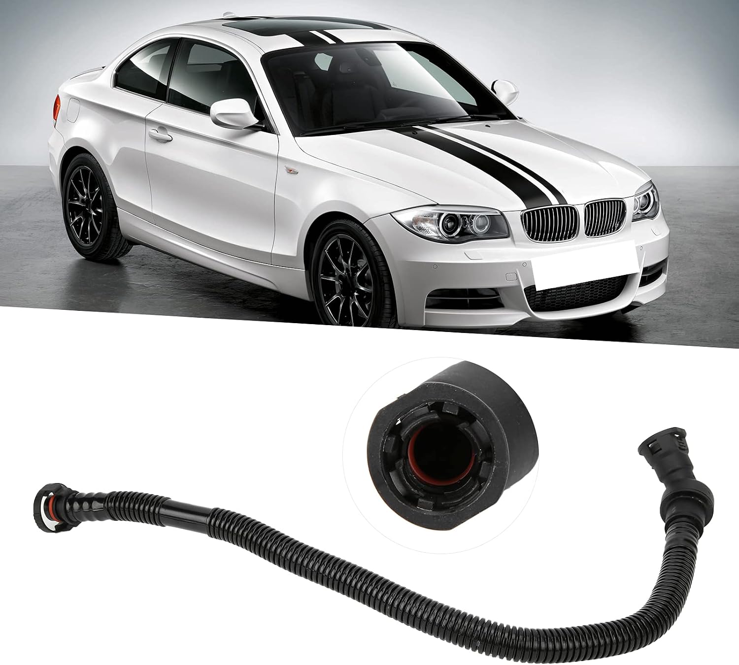 Crankcase Breather Hose, 11157533346 OEM Replacement for BMW Z4 E82/E85/E87/E88/E90/E91, PCV Ventilation Tube for N52/N54 Engines