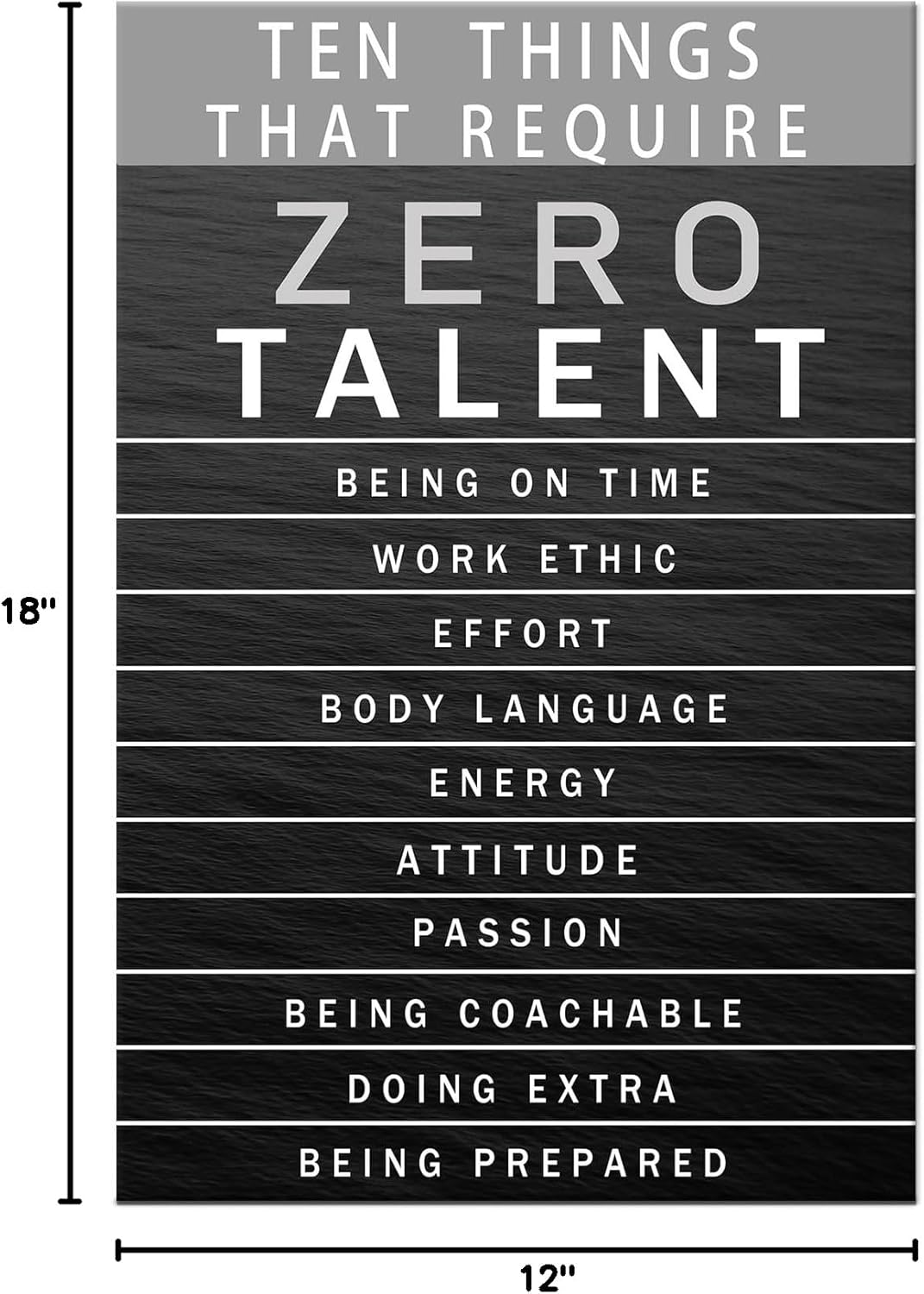 Inspirational Canvas Wall Art Motivational Painting Positive Entrepreneur Quotes Poster Ten Things That Require Zero Talent Pictures Print Wall Decor Artwork for Bedroom Office Framed [12''W x 18''H] - Image 7