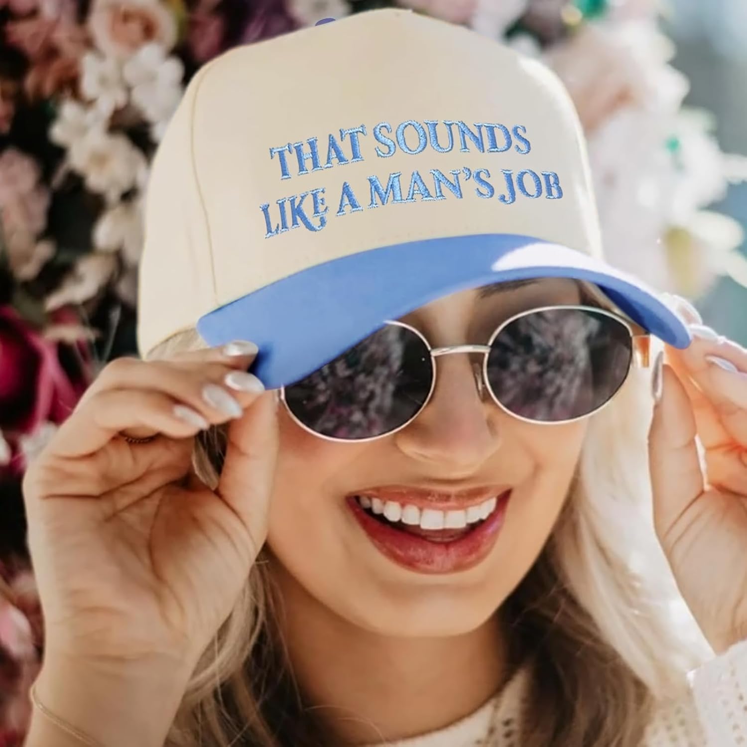 That Sounds Like a Man's Job Baseball Cap Adjustable 2 Tone Cap Embroidery Hats for Men Women Funny hat Outdoor caps Blue - Image 3