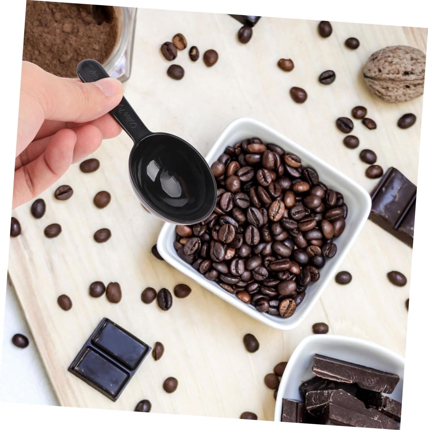 50pcs Black Coffee Measuring Spoons Set 15ml Multi-use Kitchen Scoop for Coffee Beans, Tea, Milk Powder, Portable and Practical Scoops for Home and Cafe Use