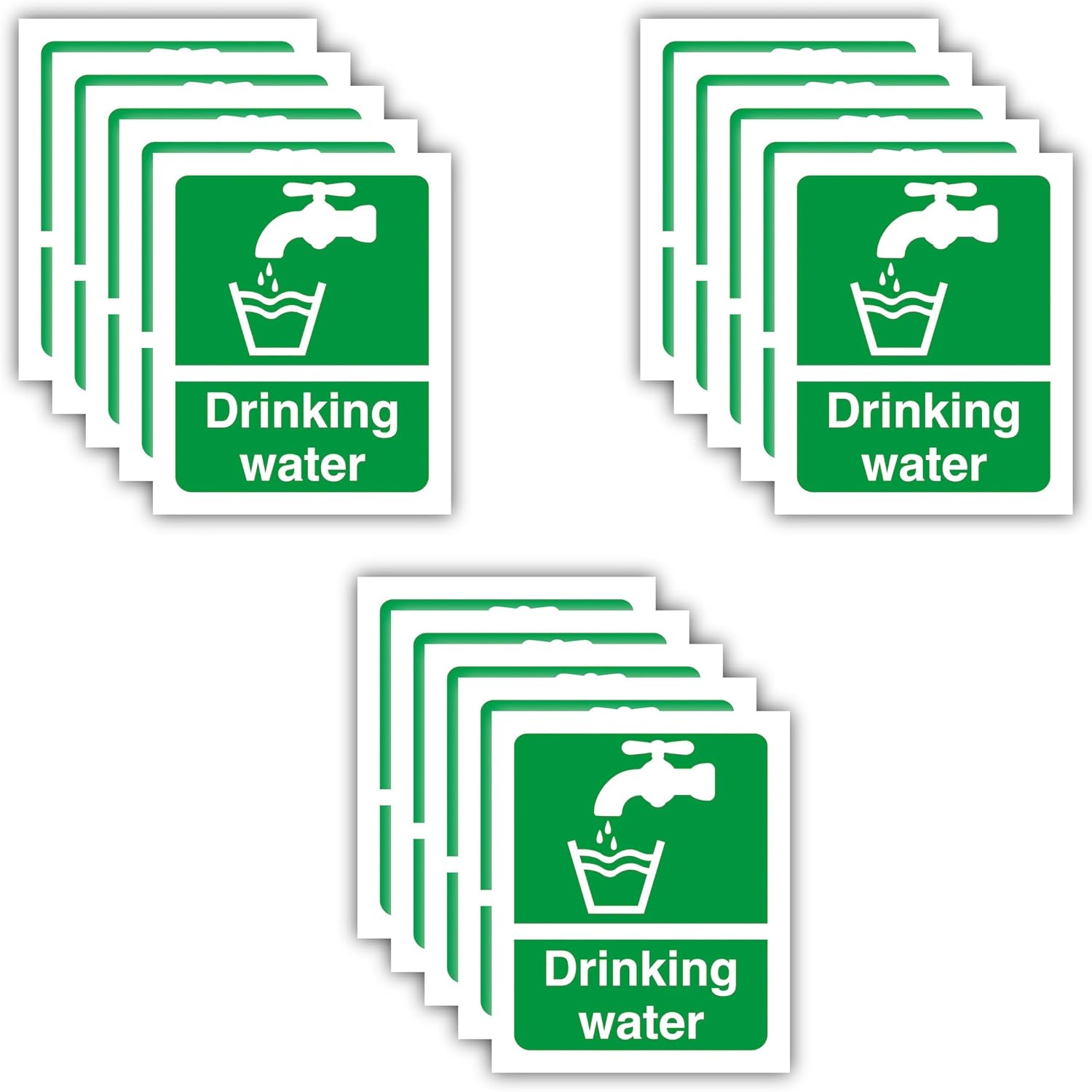 11CM X 9CM Pack of 15 Self Adhesive Drinking Water Sign Vinyl Stickers