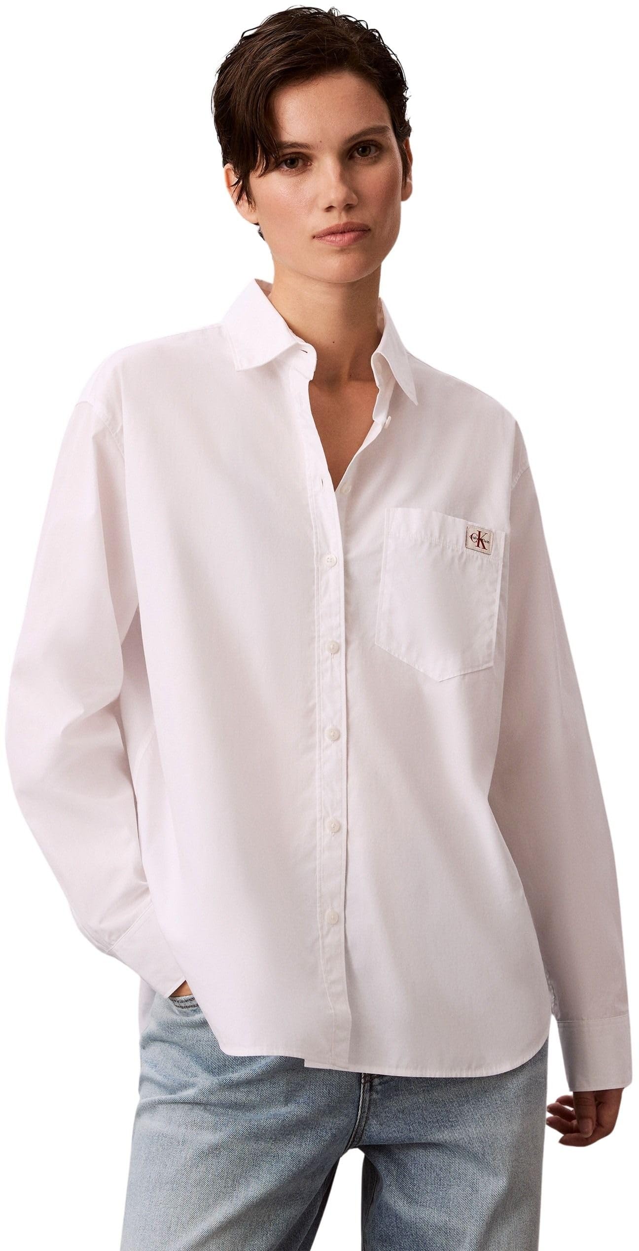 Calvin Klein Cotton Poplin Relaxed Shirt Wove Lv047f147g Altre Camicie Donna